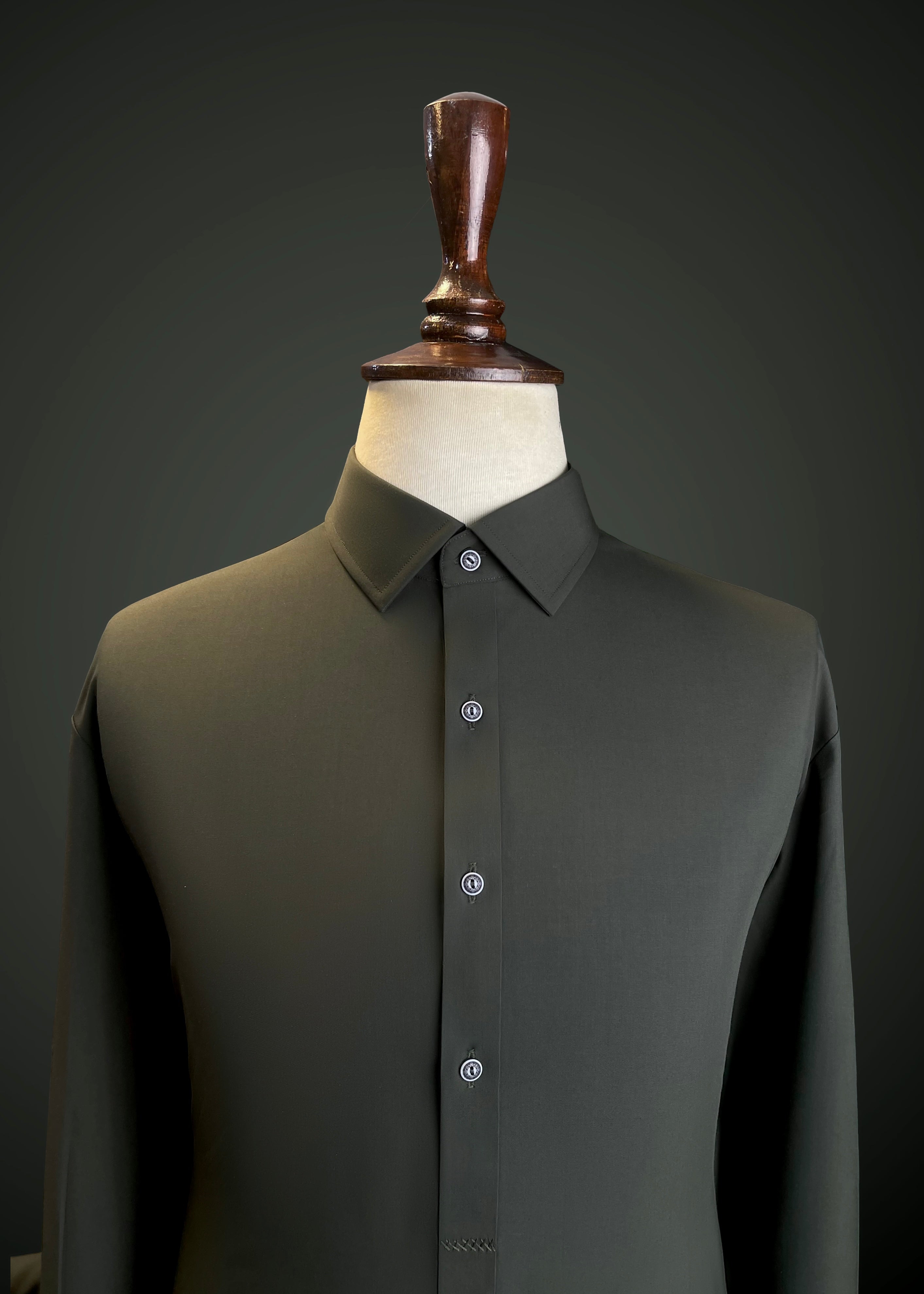 Deep Olive Premium Wash & Wear Shalwar kameez