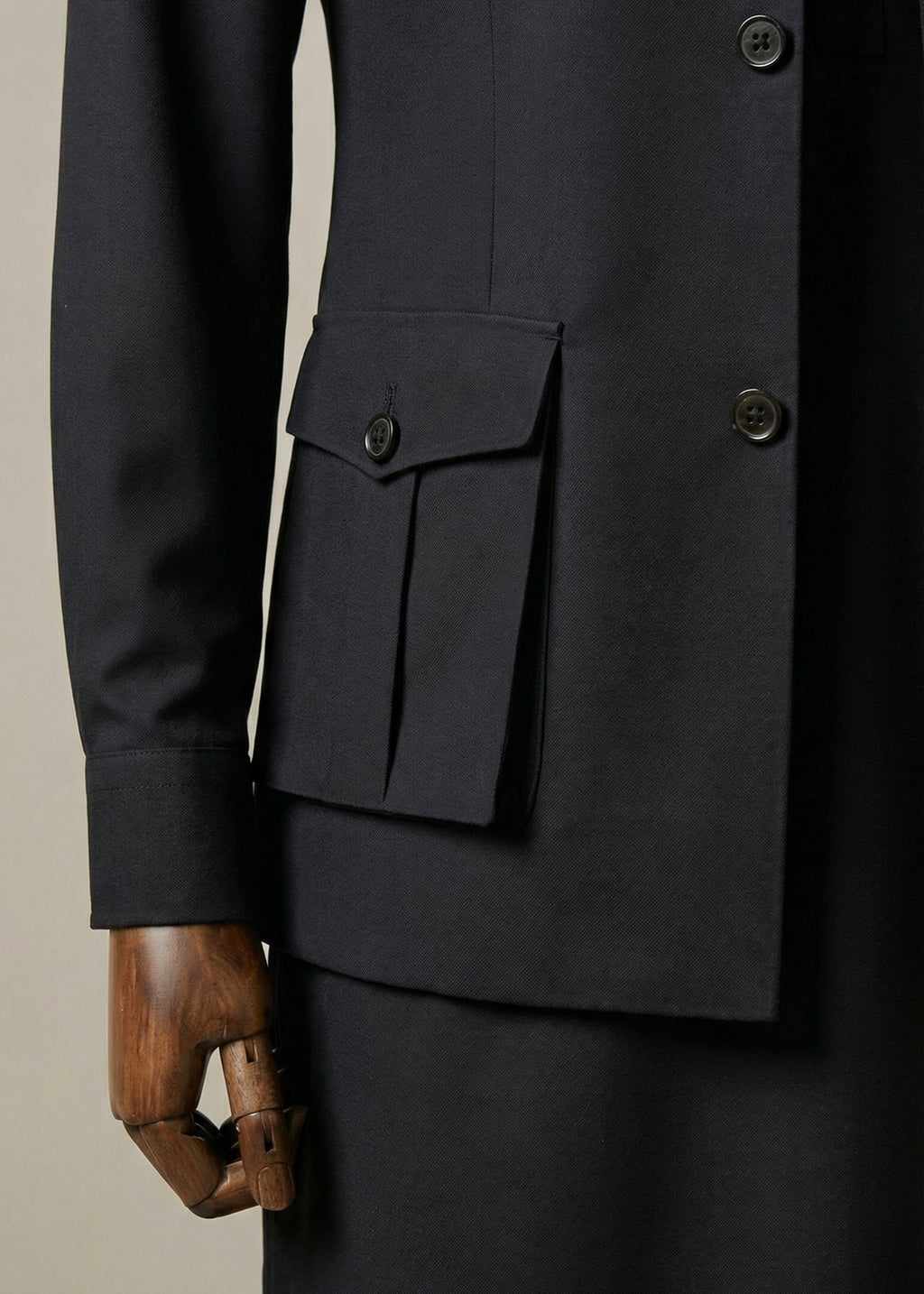 Midnight Black Shalwar Kameez With Matching Premium Utility Waistcoat