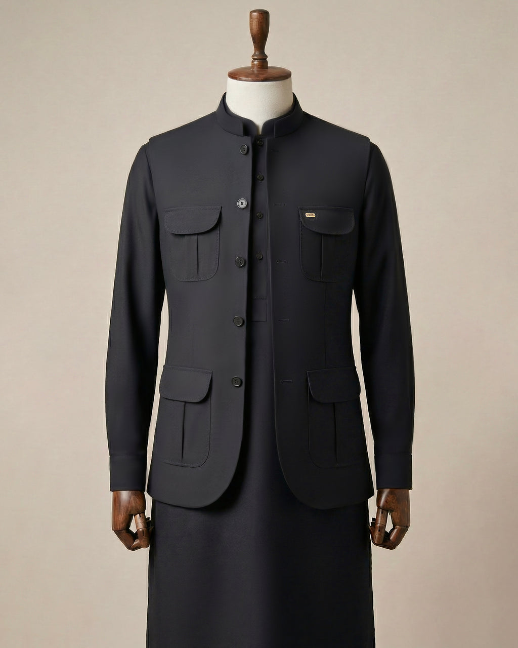 Charcoal Grey Shalwar Kameez with Matching Premium Waistcoat