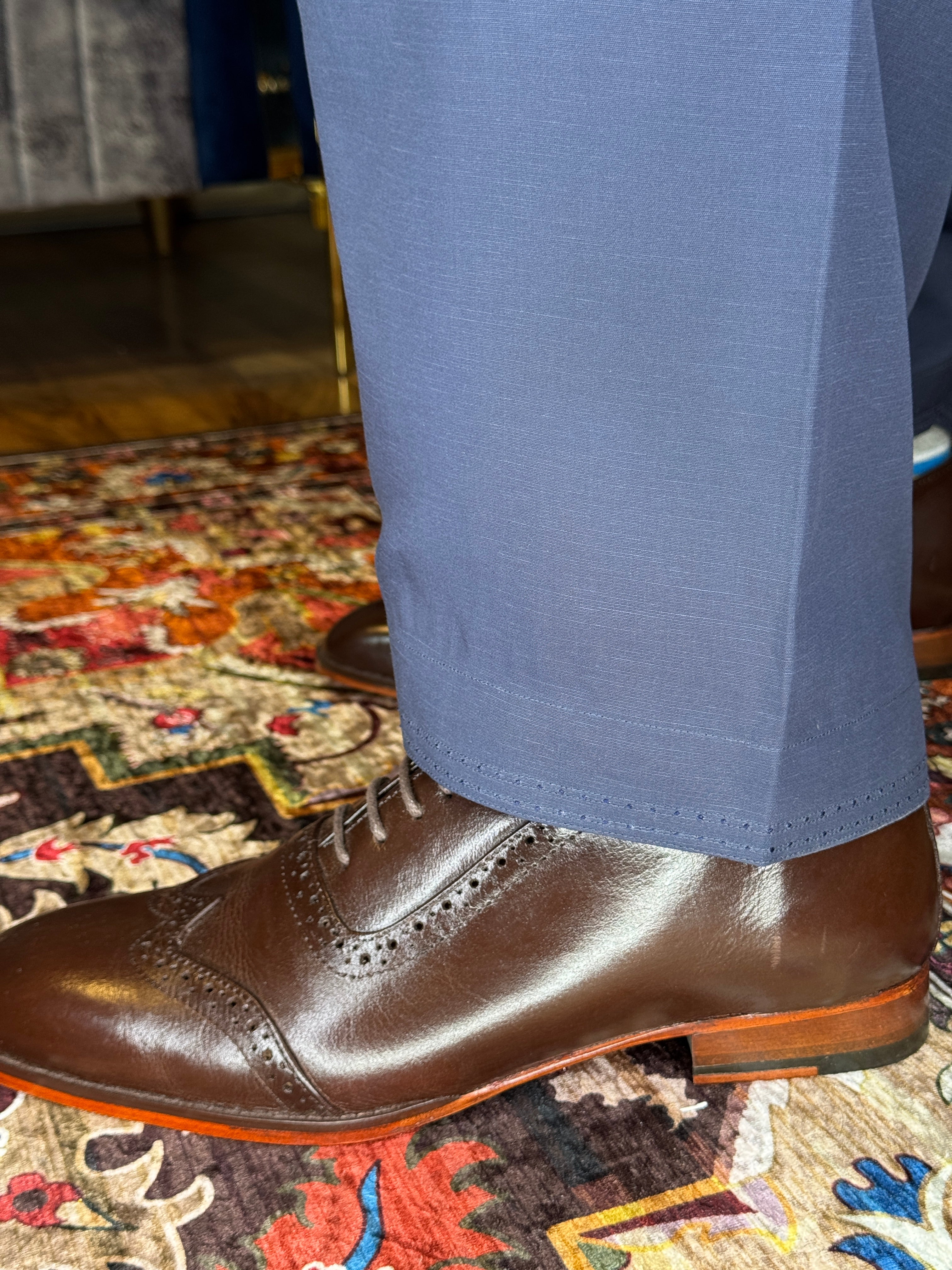 Charcoal Blue Classic Linen Shalwar Kameez - Sprucity