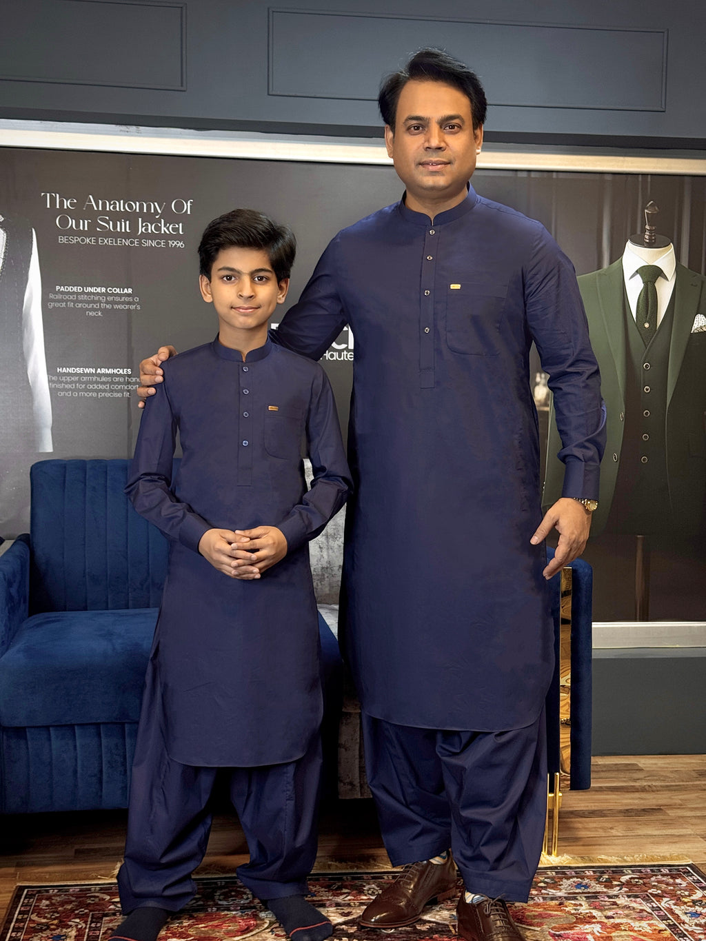 Classic Navy Blue Shalwar Kameez - Sprucity