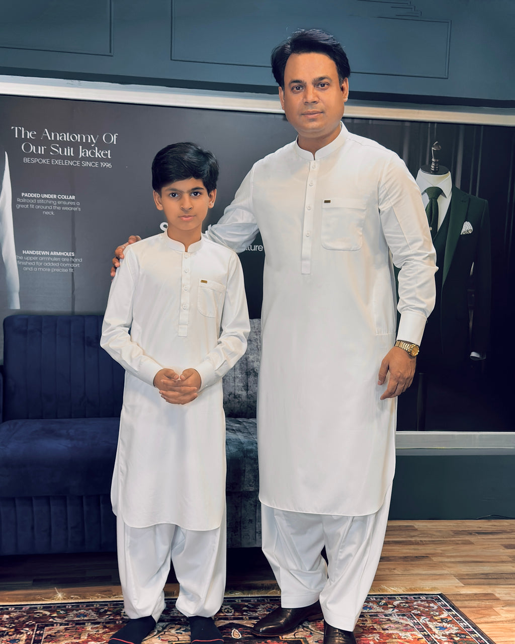 White Shalwar Kameez Father-Son Set - Sprucity