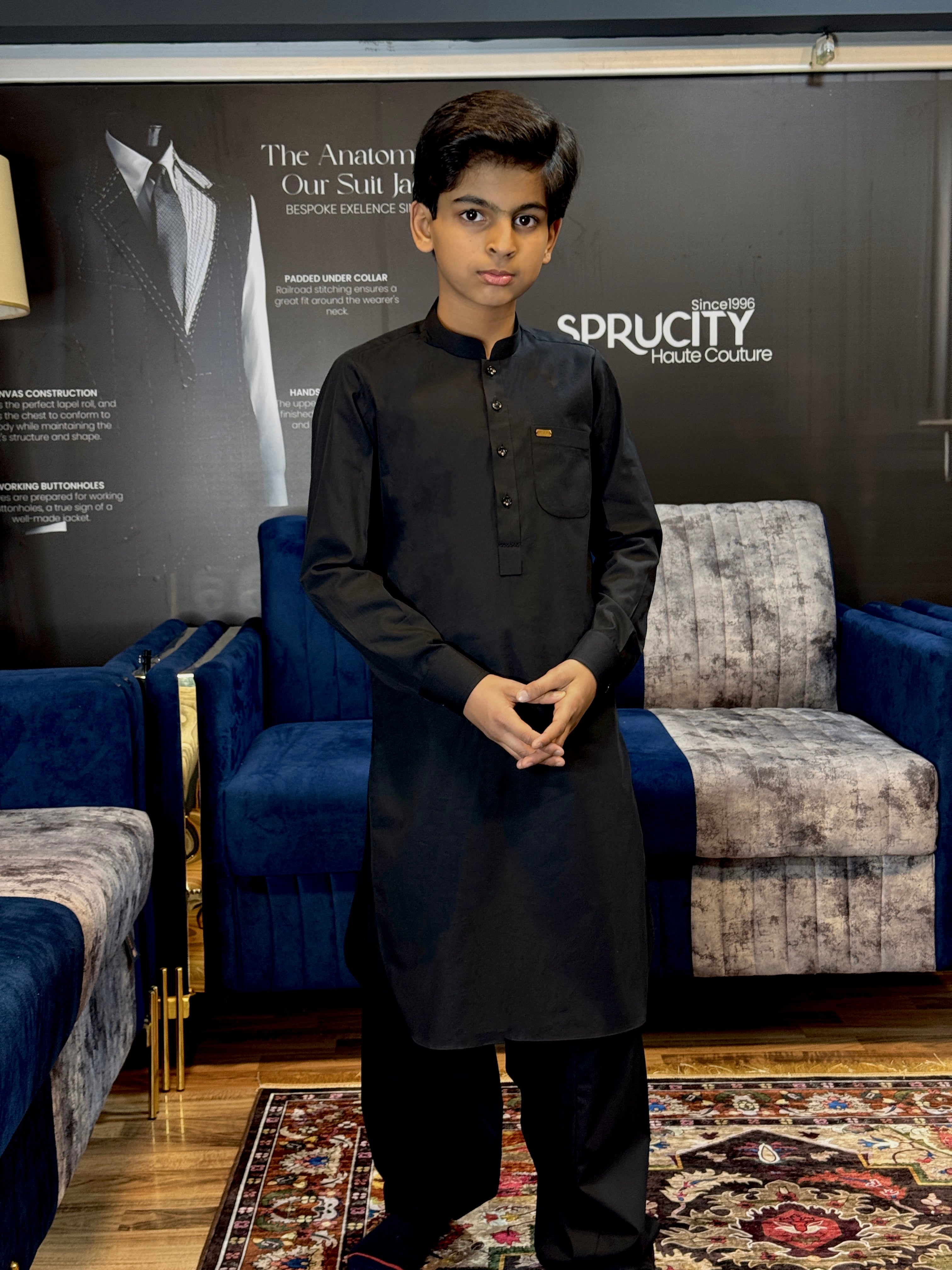 Black Classic Teen Shalwar Kameez - Sprucity