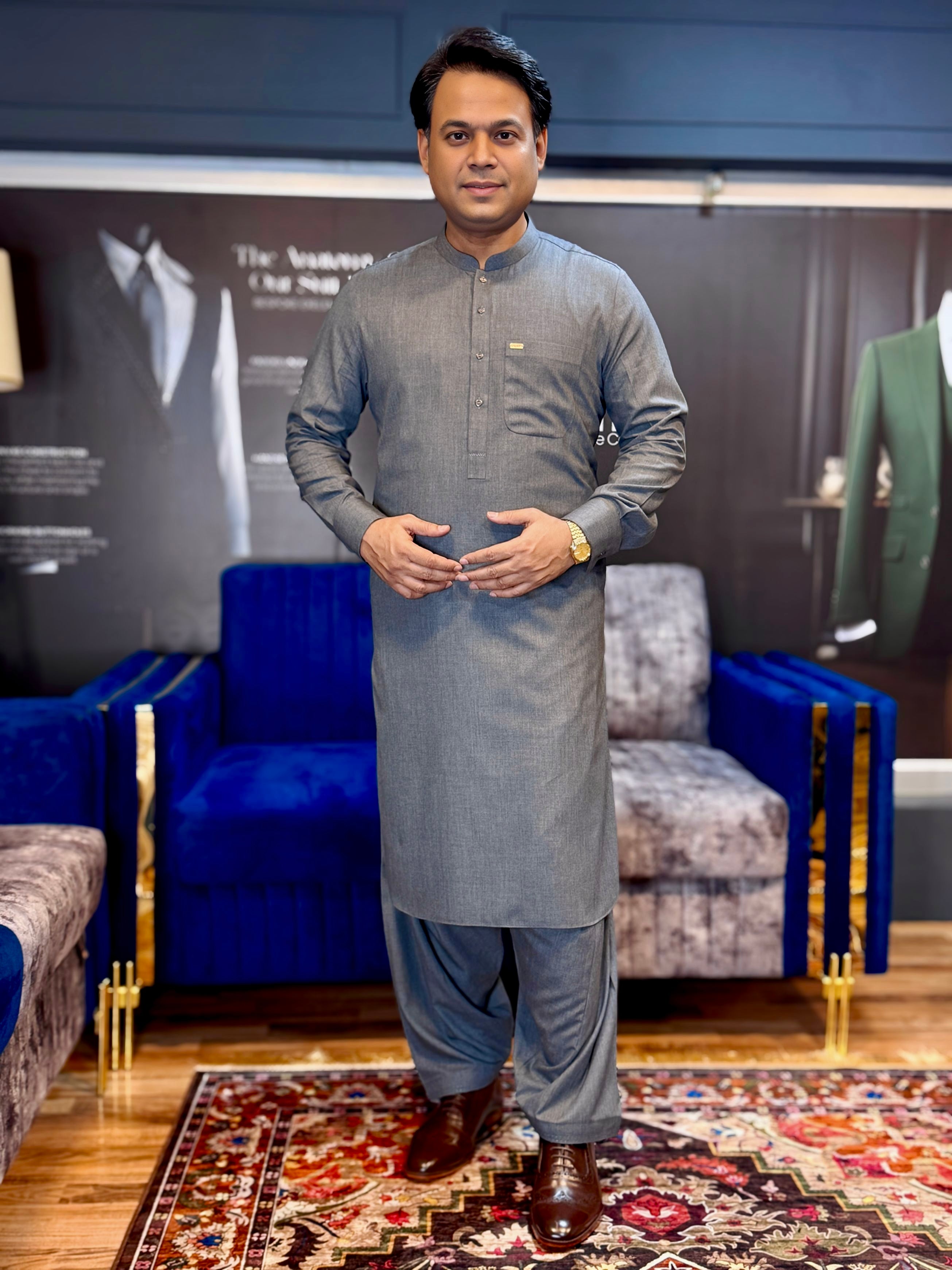 Graphite Classic Grey Shalwar Kameez - Sprucity