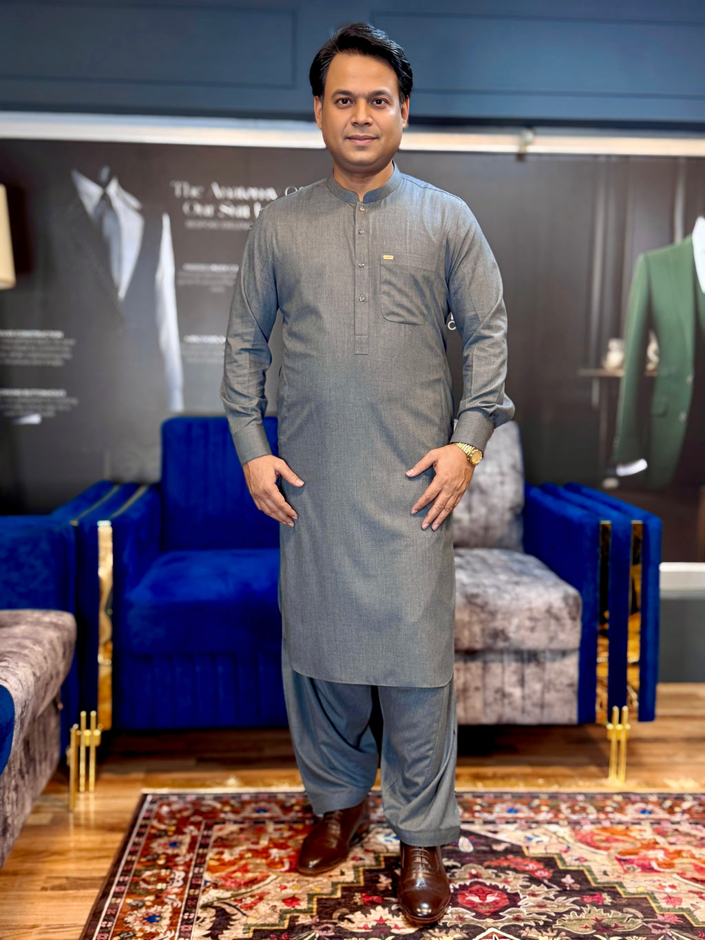 Graphite Classic Grey Shalwar Kameez - Sprucity