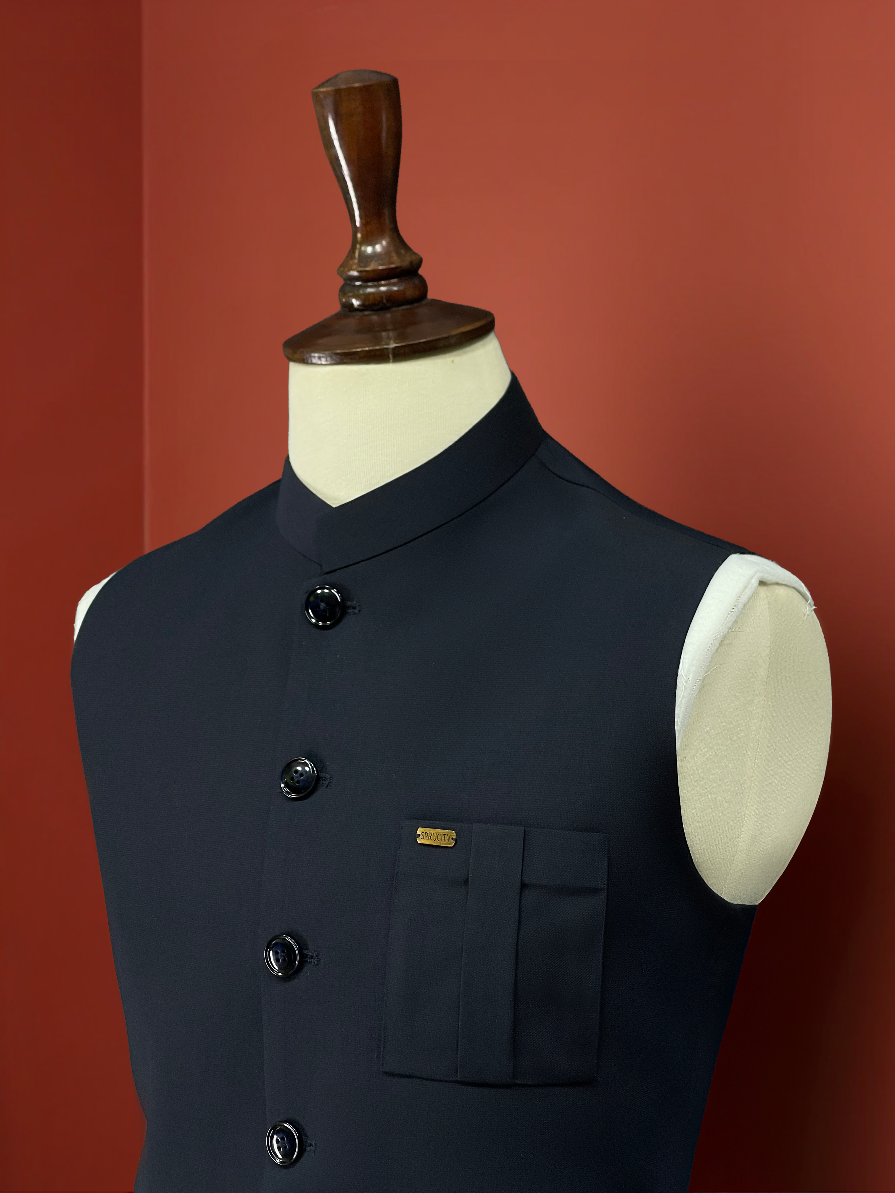 Midnight Black Signature Waistcoat - Sprucity