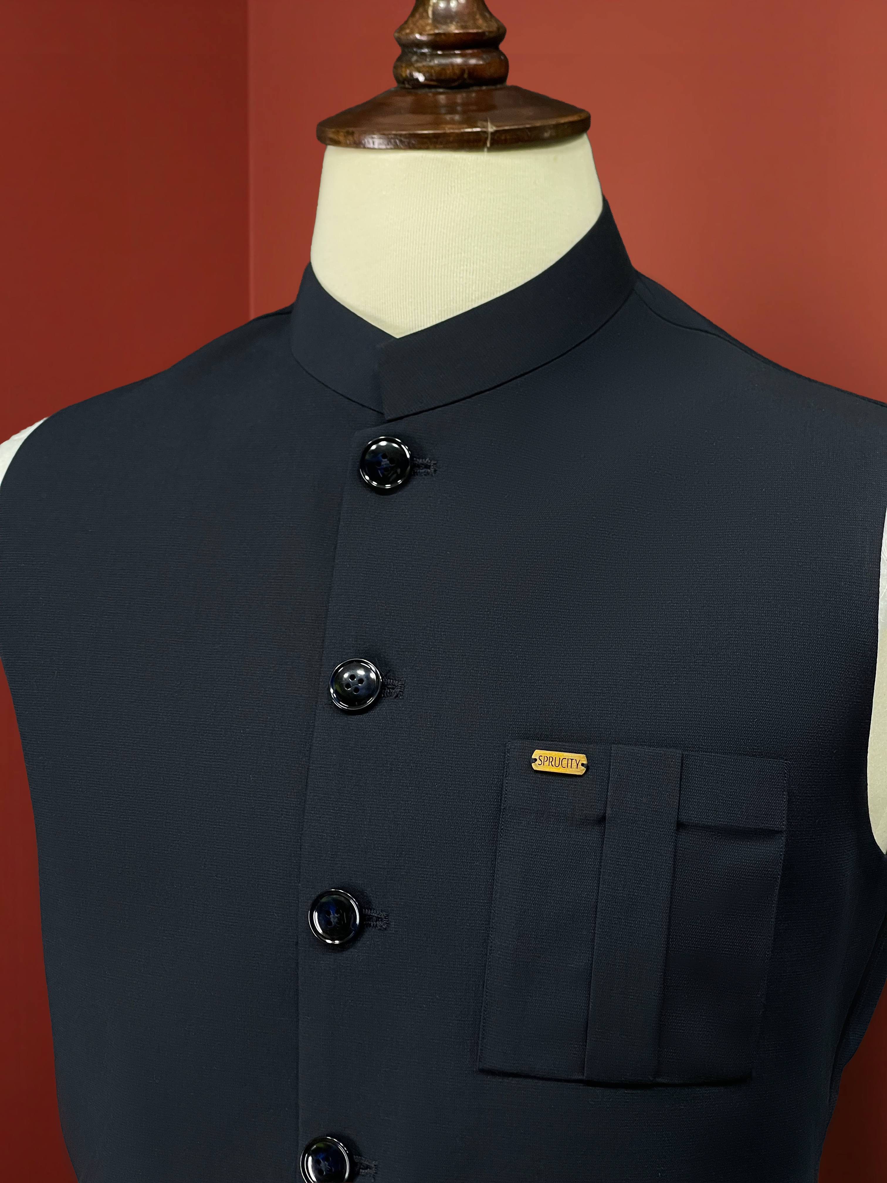 Midnight Black Signature Waistcoat - Sprucity