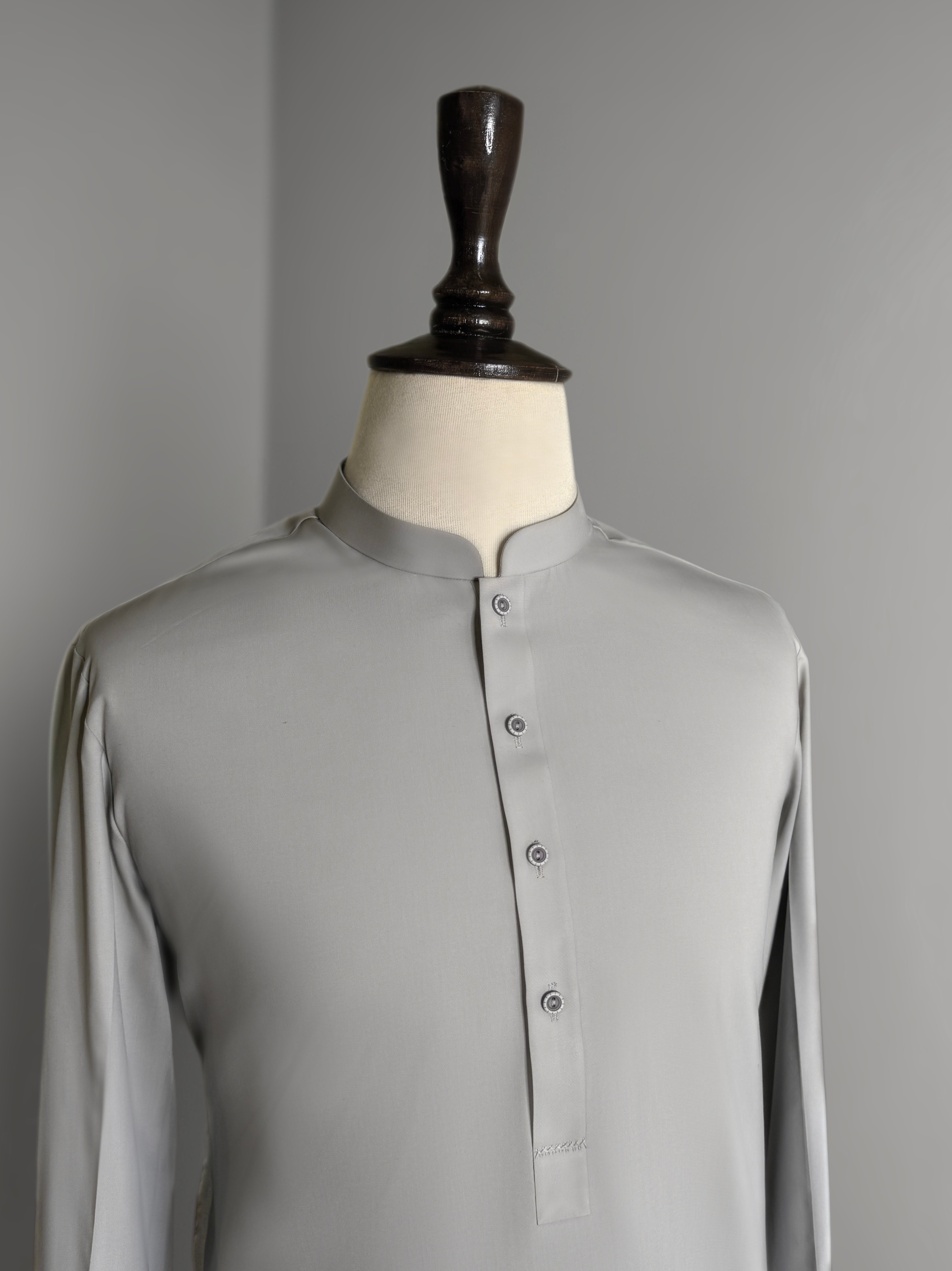 Soft Grey 3 Piece Shalwar Kameez with Waistcoat