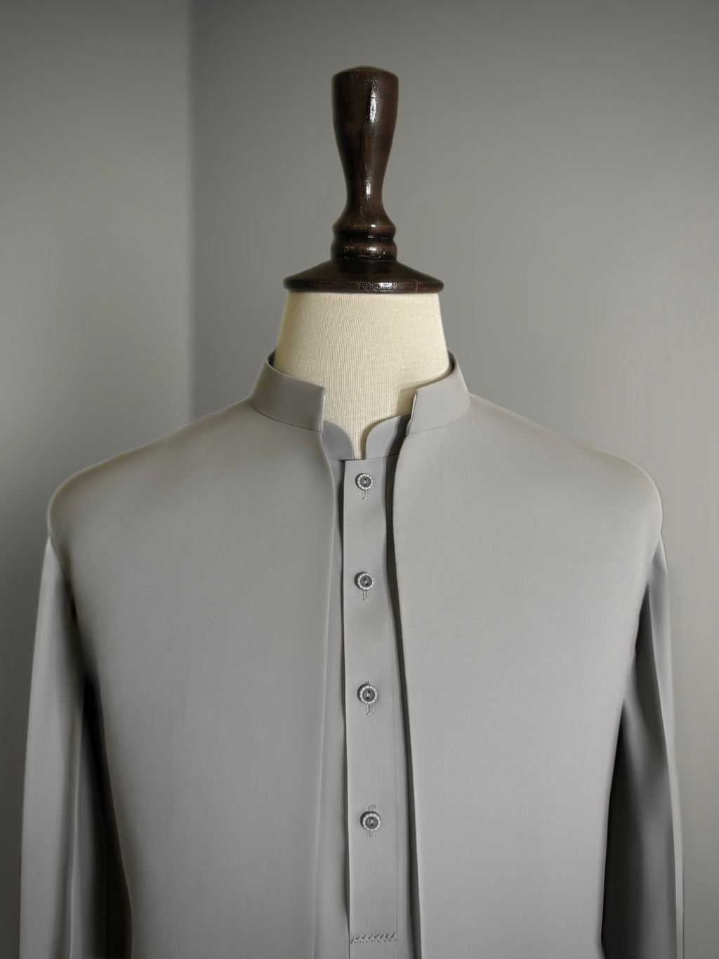 Soft Grey 3 Piece Shalwar Kameez with Waistcoat & Bootcut Trouser