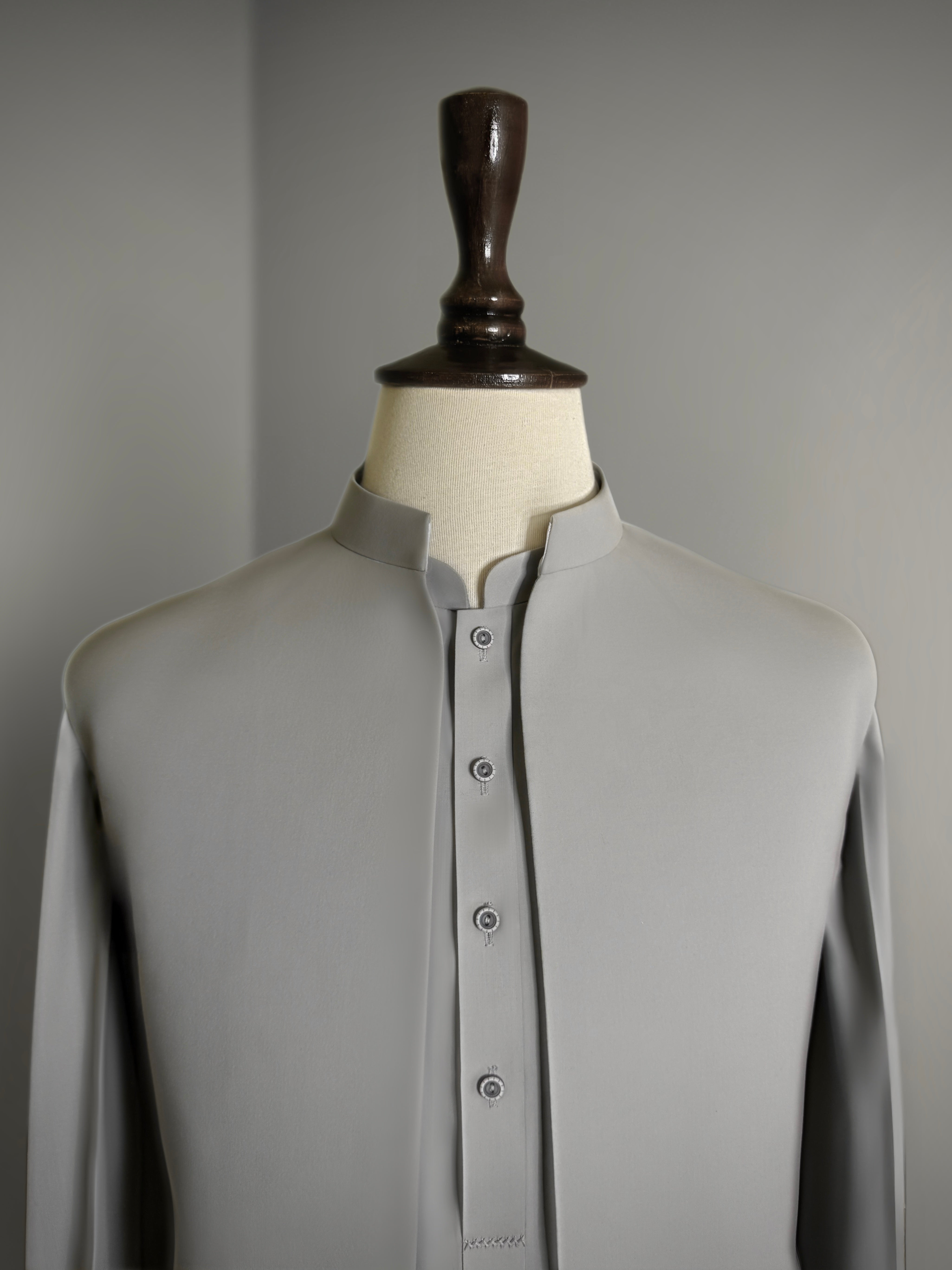 Soft Grey 3 Piece Shalwar Kameez with Waistcoat