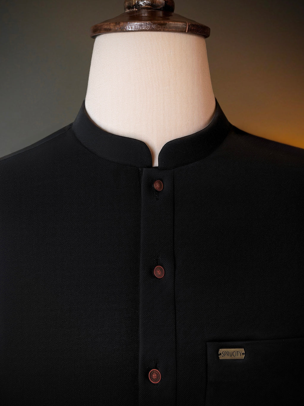 Black Shalwar Kameez In Imported Suiting Fabric (Winter Collection)