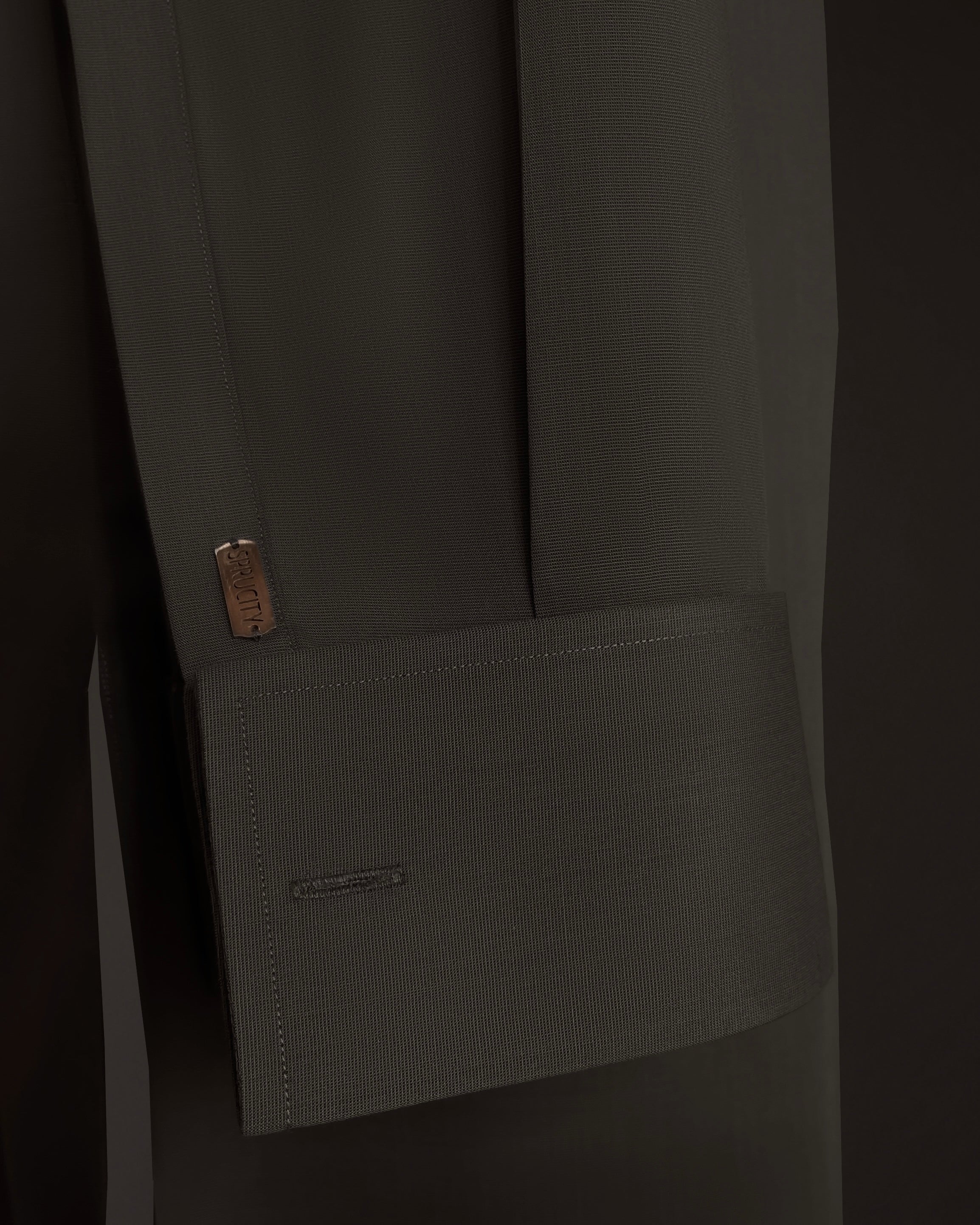 Dark Olive Green Shalwar Kameez In Imported Suiting Fabric (Winter Collection)