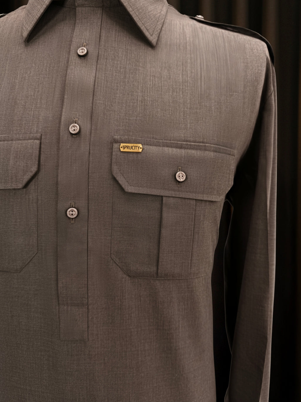 Ash Rose Grey Shalwar Kameez (Wash & Wear)