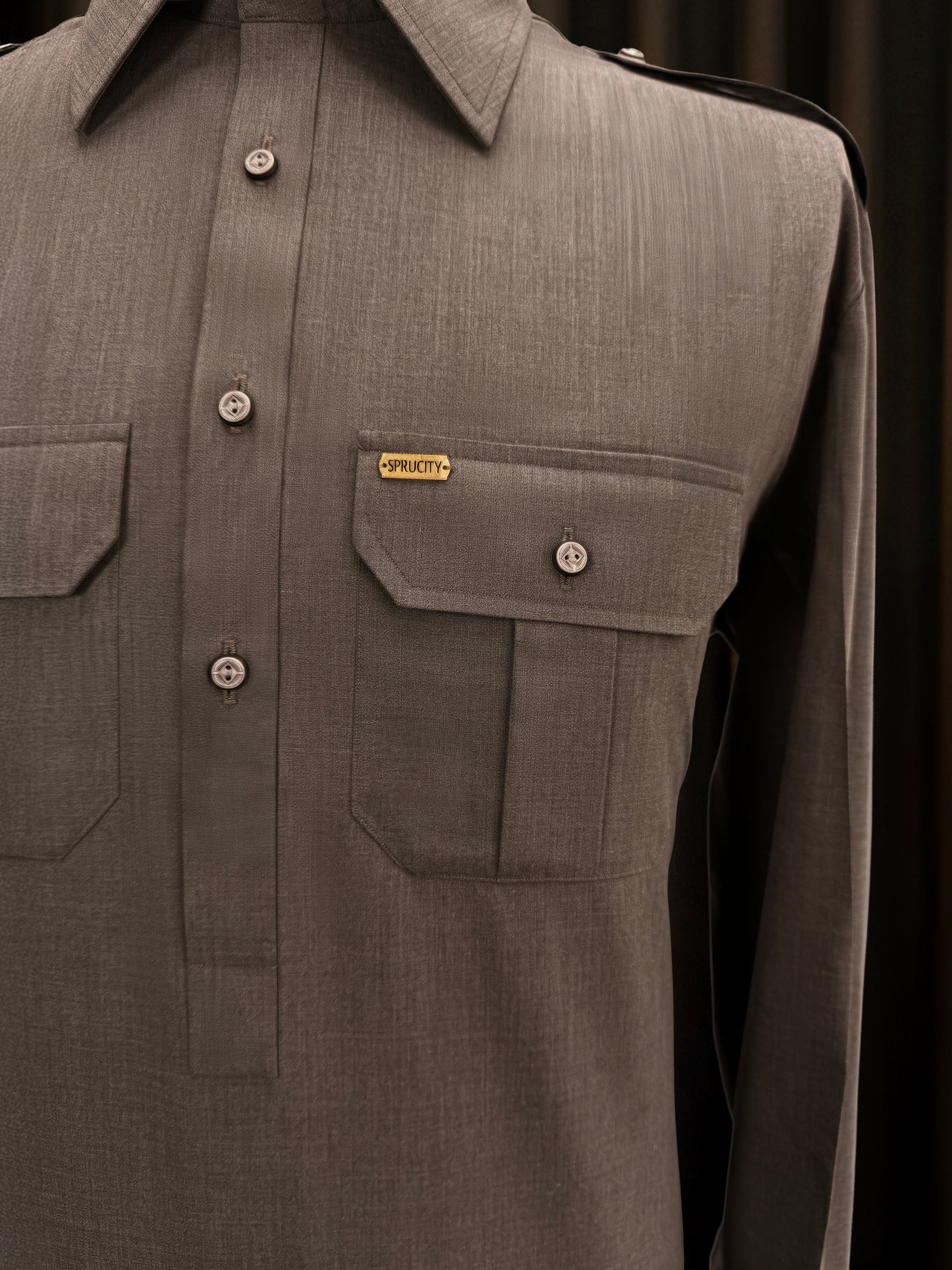 Ash Rose Grey Shalwar Kameez (Wash & Wear)