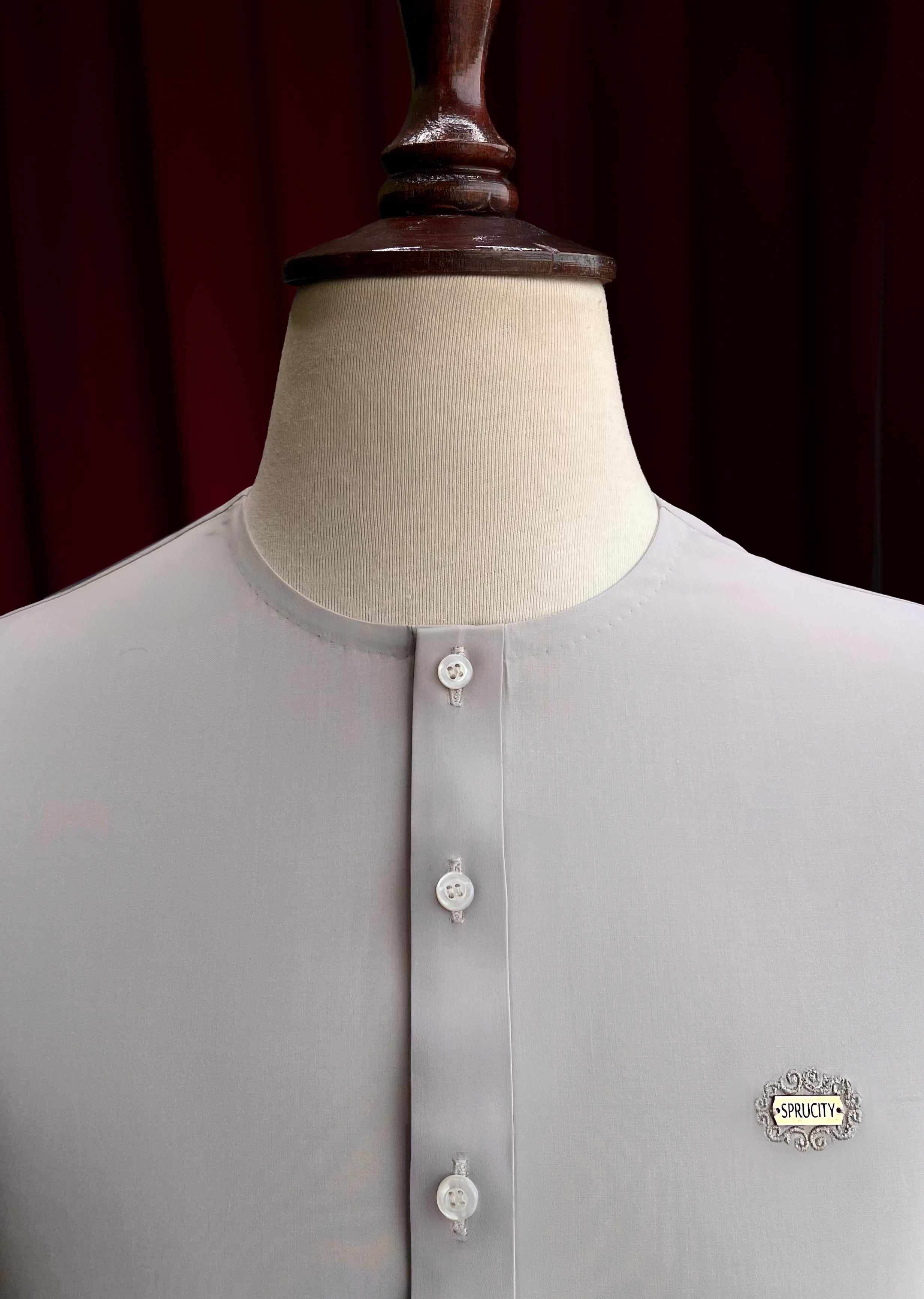 Dusty Rose Grey Shalwar Kameez (Wash & Wear)