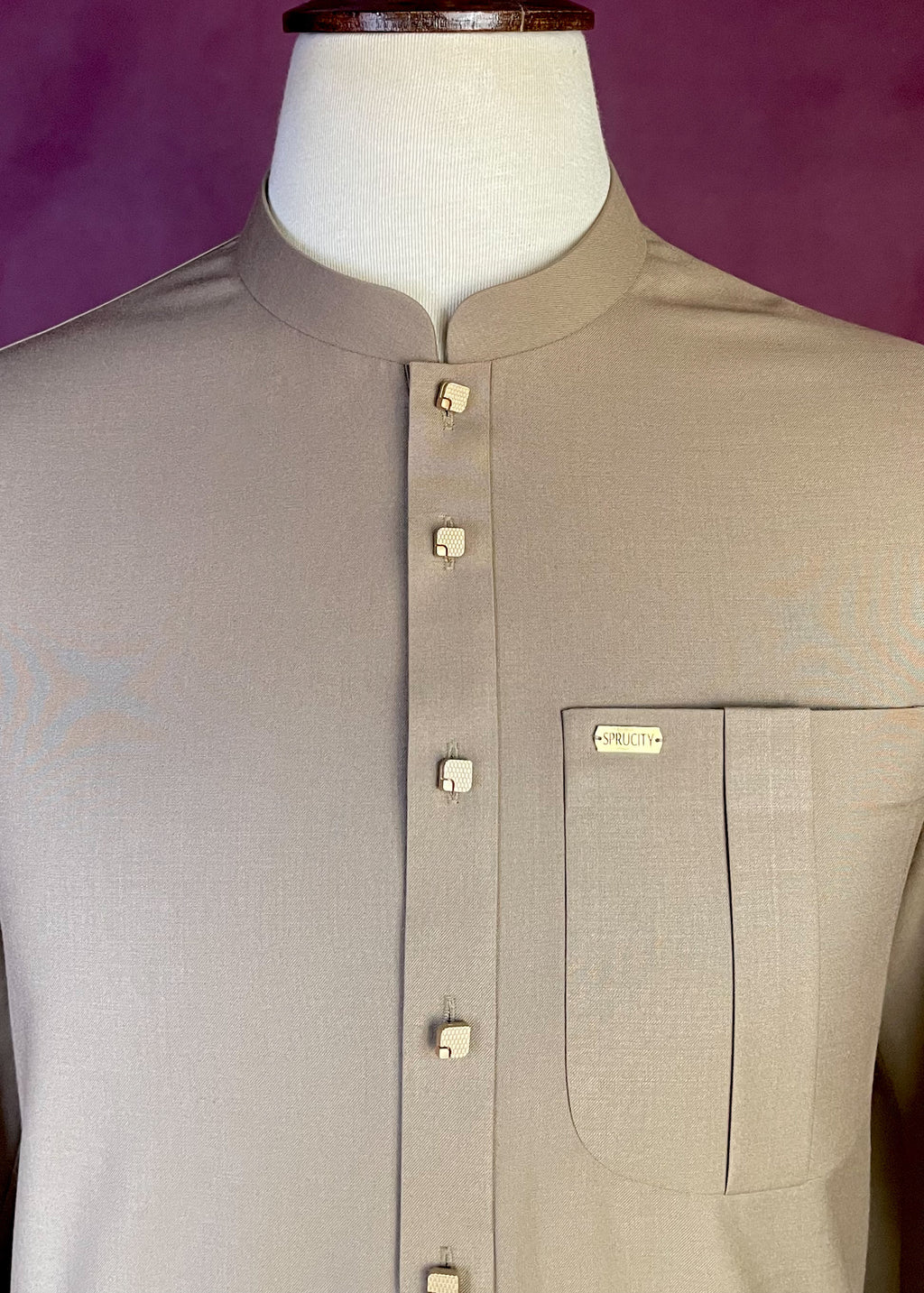 Sandstone Essence Shalwar Kameez In Imported Suiting Fabric (Winter Collection)