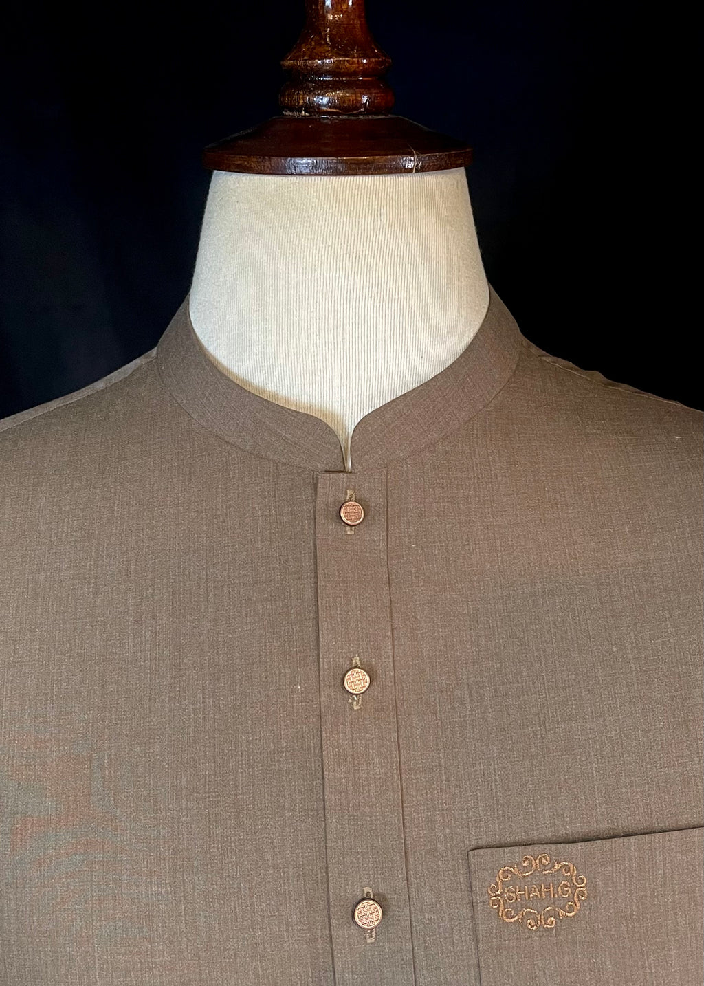 Camel Brown Shalwar Kameez (Wash & Wear)