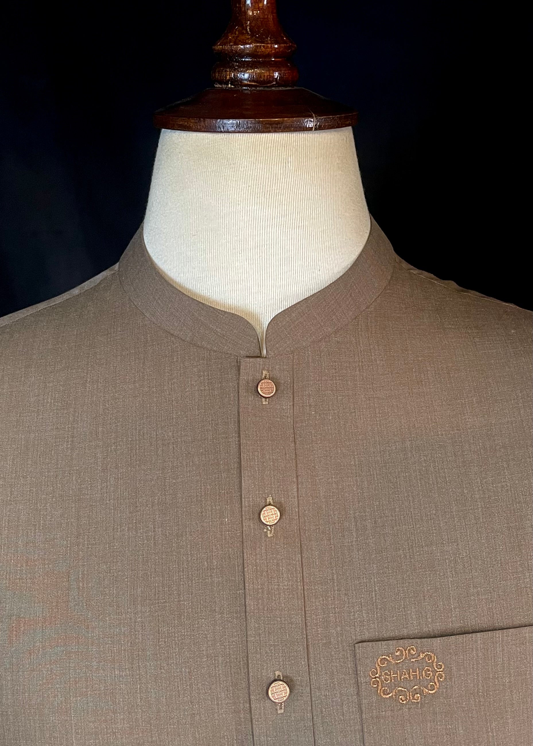 Camel Brown Shalwar Kameez (Wash & Wear)
