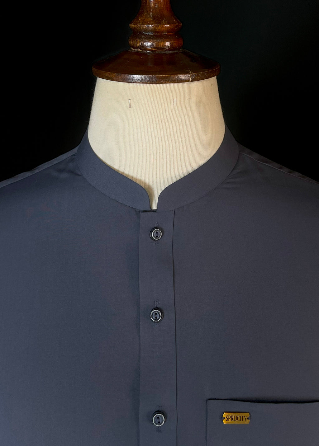 Midnight Slate Blue Shalwar Kameez (Wash & Wear)