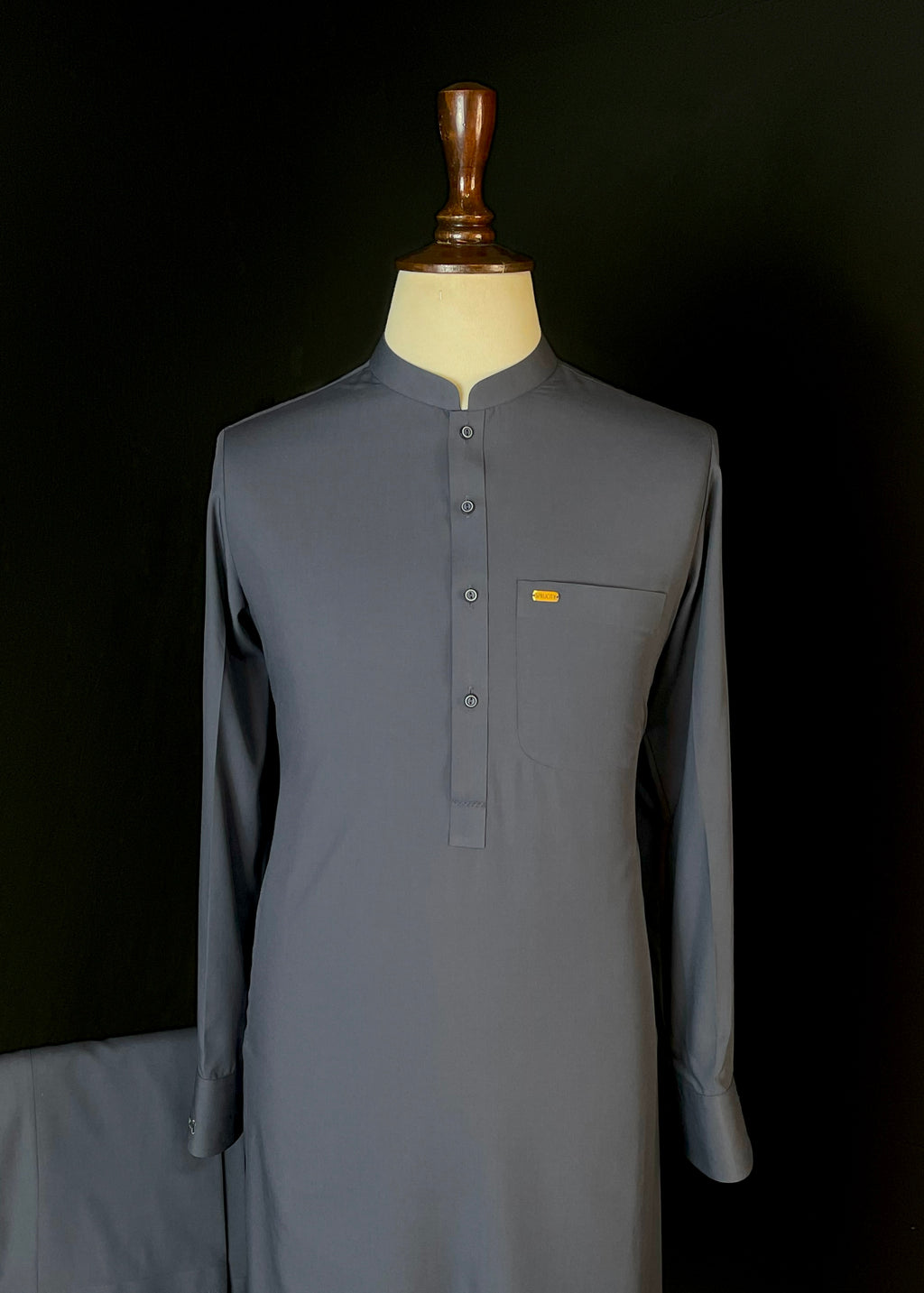 Midnight Slate Blue Shalwar Kameez (Wash & Wear)