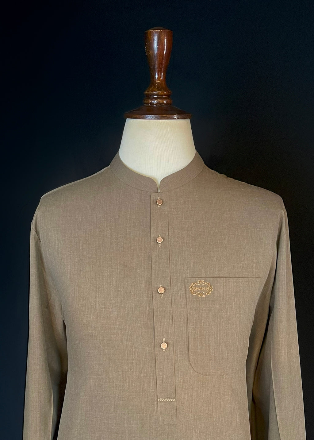 Camel Brown Shalwar Kameez (Wash & Wear)