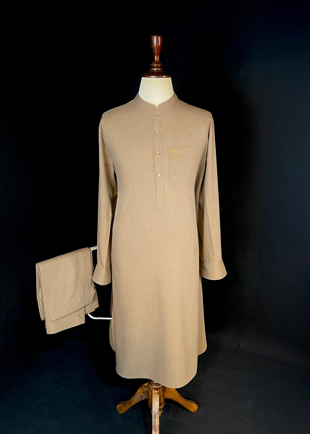 Camel Brown Shalwar Kameez (Wash & Wear)