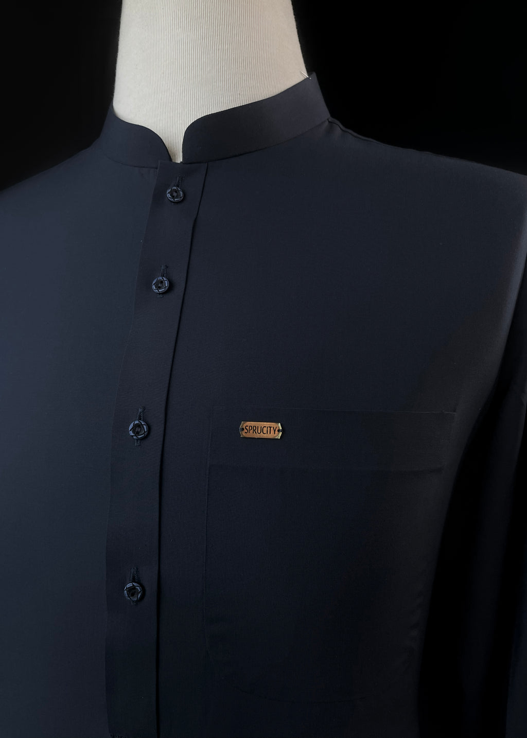 Midnight Navy Blue Shalwar Kameez In Imported Suiting Fabric (Winter Collection)
