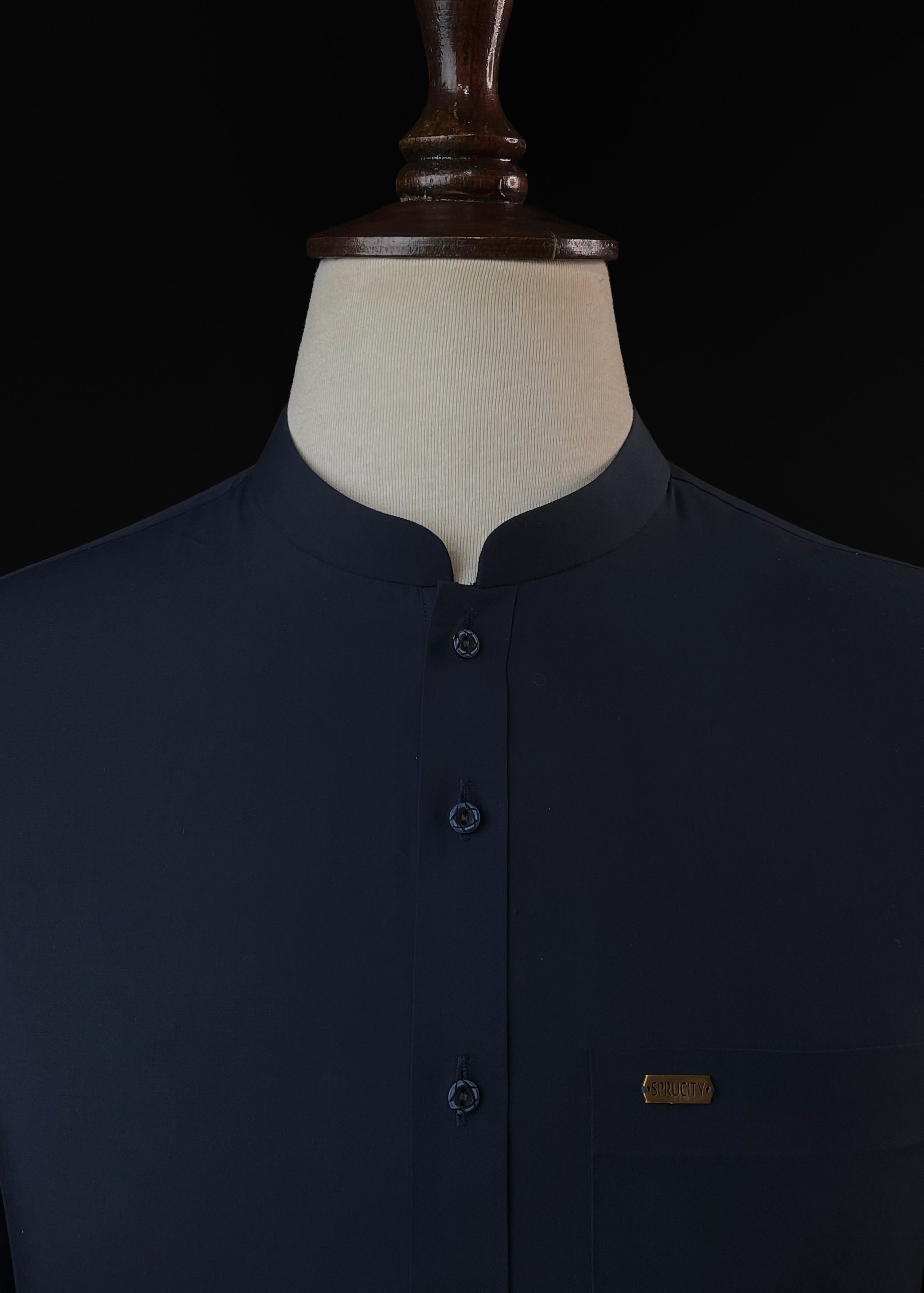 Midnight Navy Blue Shalwar Kameez In Imported Suiting Fabric (Winter Collection)