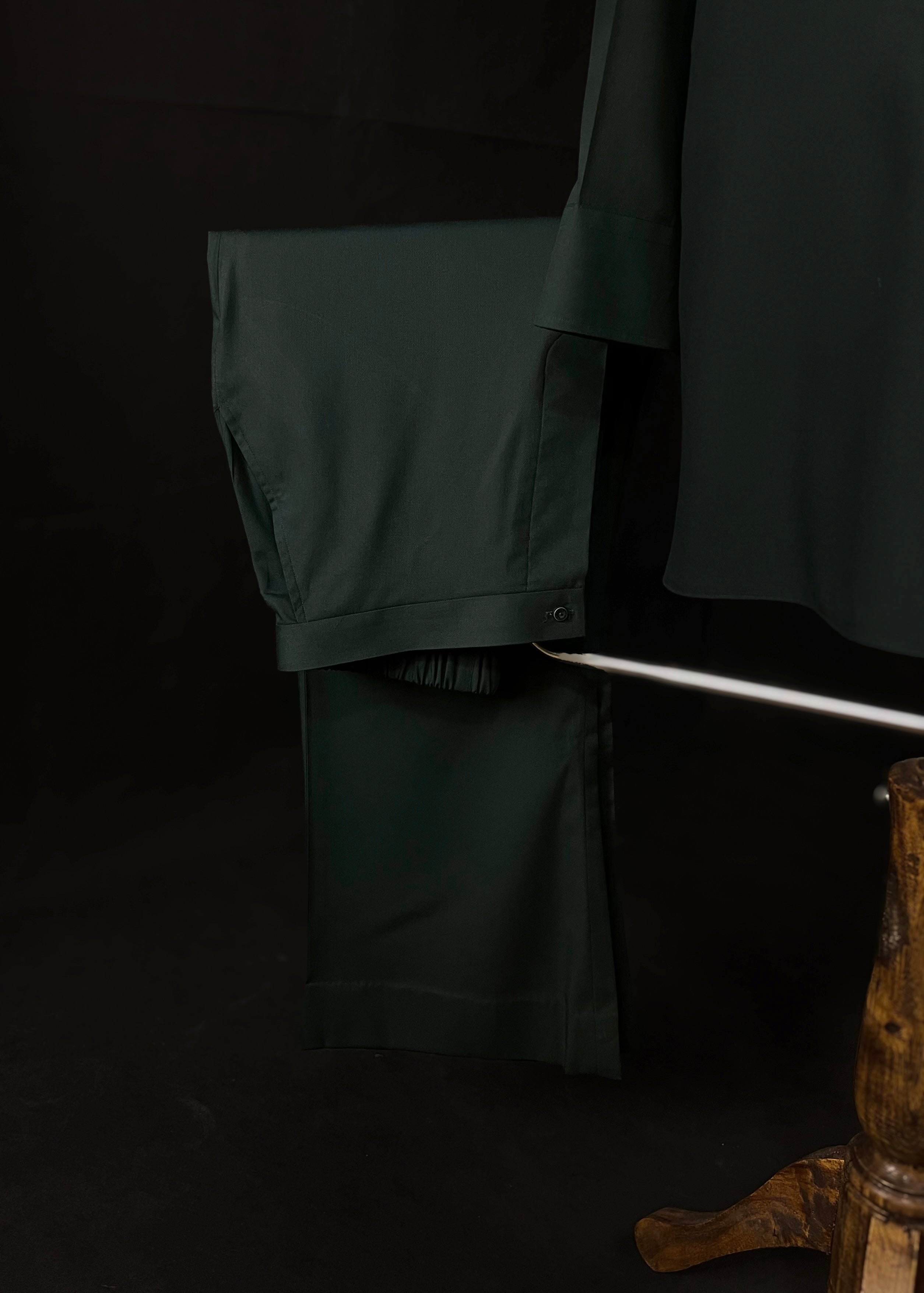 Dark Emerald Green Shalwar Kameez (Wash & Wear)