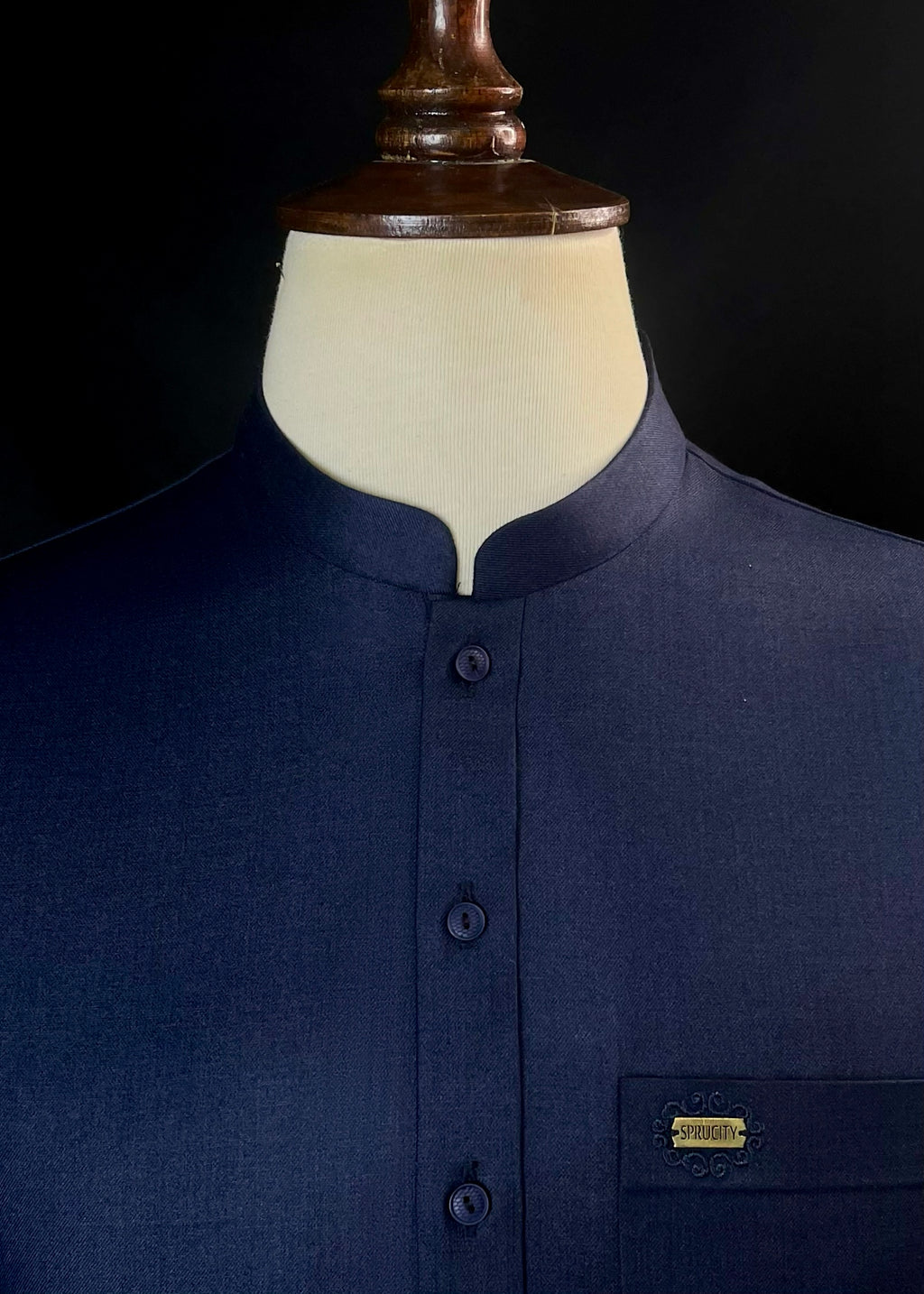 Royal Blue Shalwar Kameez In Imported Suiting Fabric (Winter Collection)