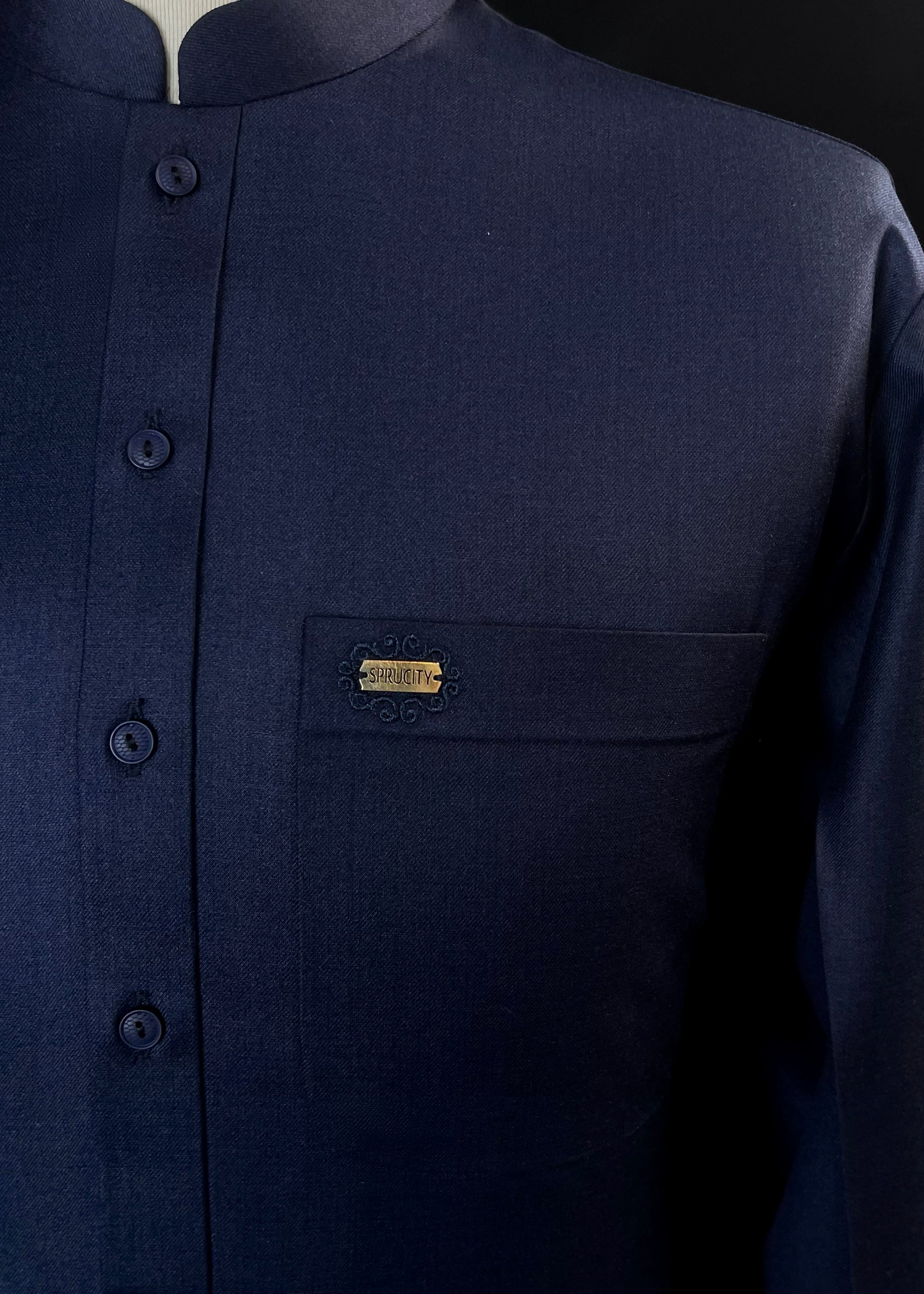 Royal Blue Shalwar Kameez In Imported Suiting Fabric (Winter Collection)