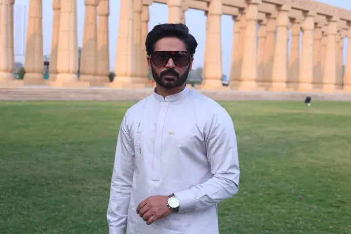 L.Grey Cotton Kameez Shalwar AI-301 - Sprucity