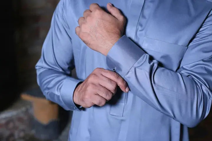 Grey Cotton Kameez Trouser AI-305 - Sprucity