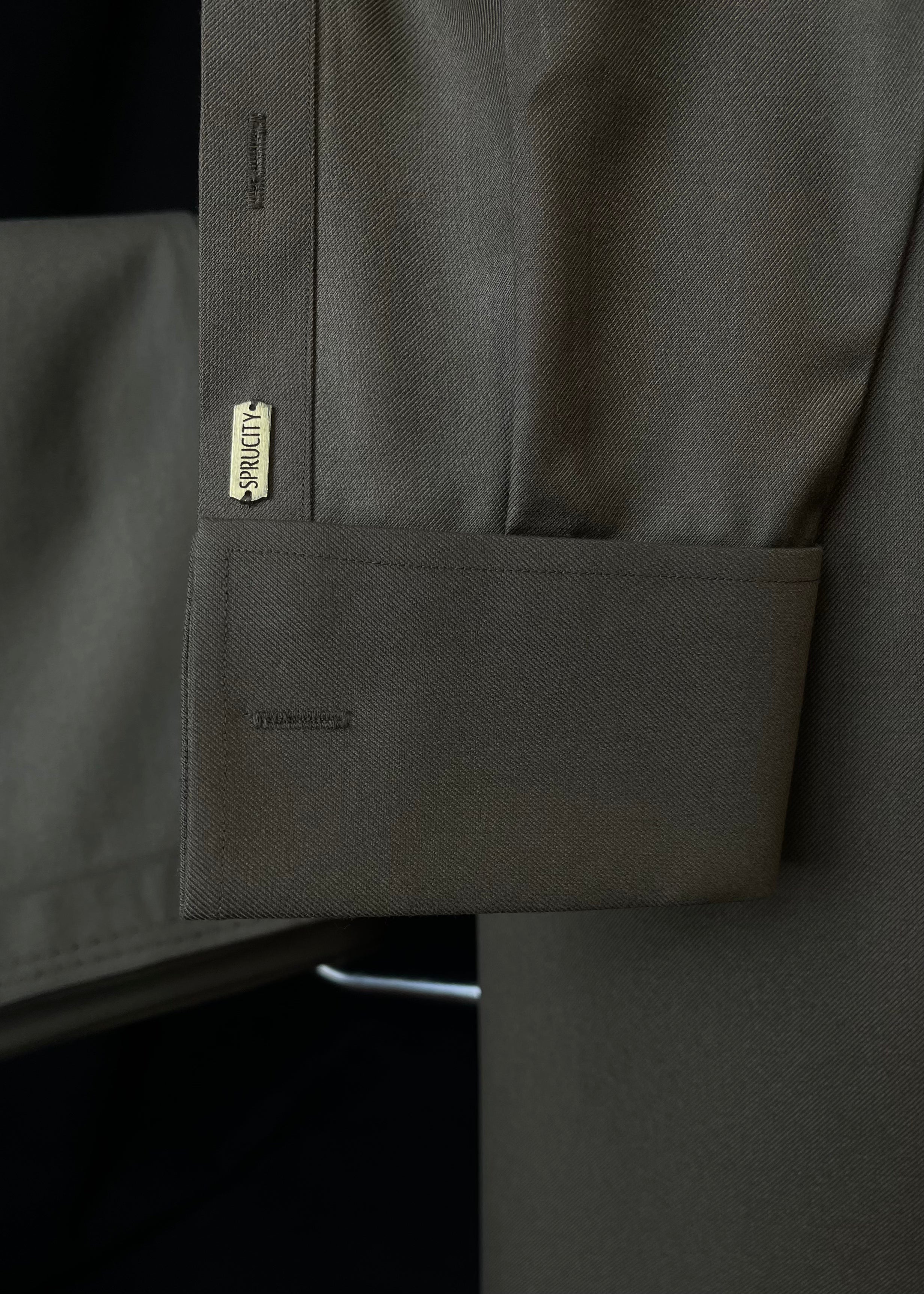 Earthy Olive Green Shalwar Kameez In Imported Suiting Fabric (Winter Collection)