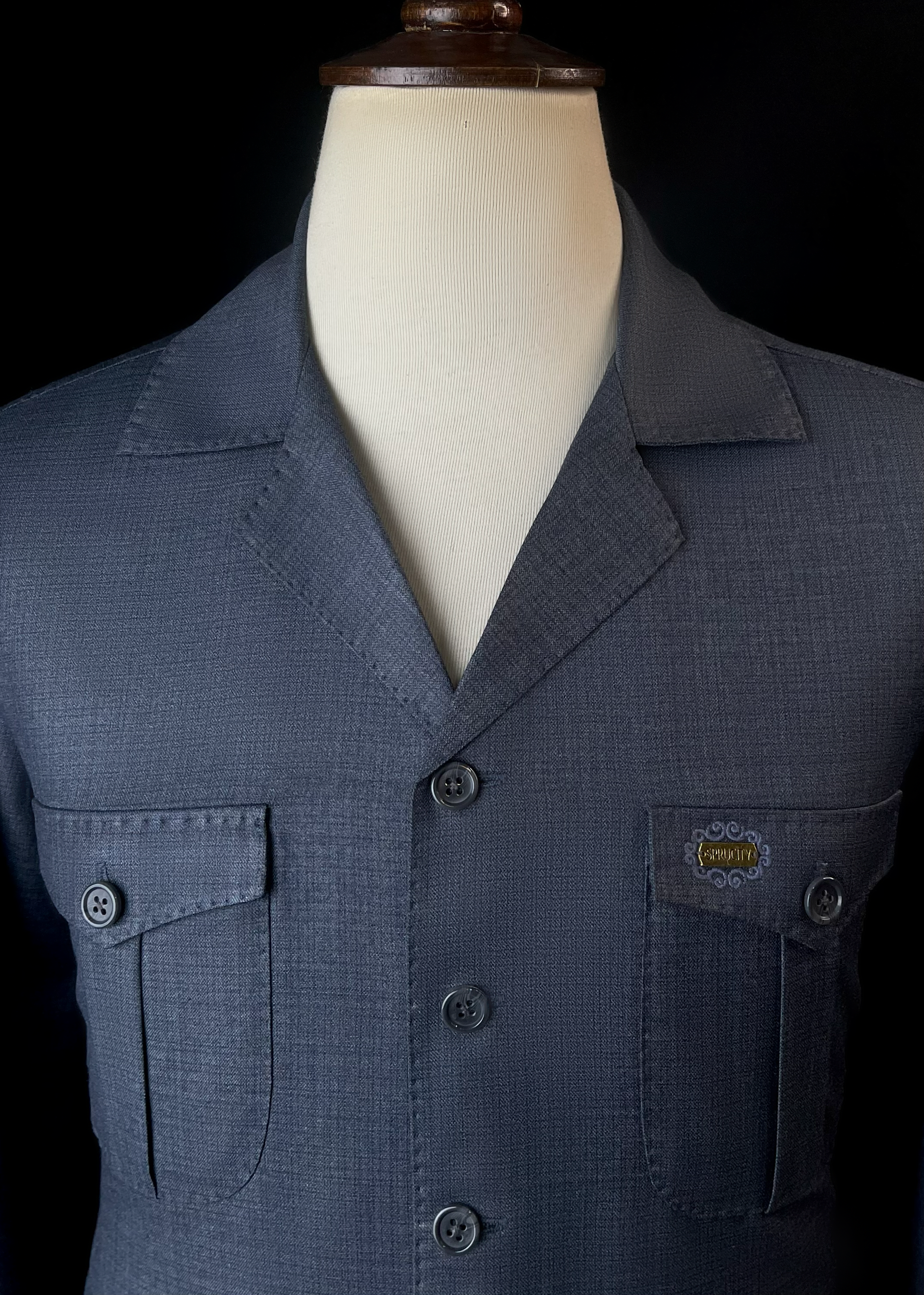 Midnight Steel Bespoke Safari Suit