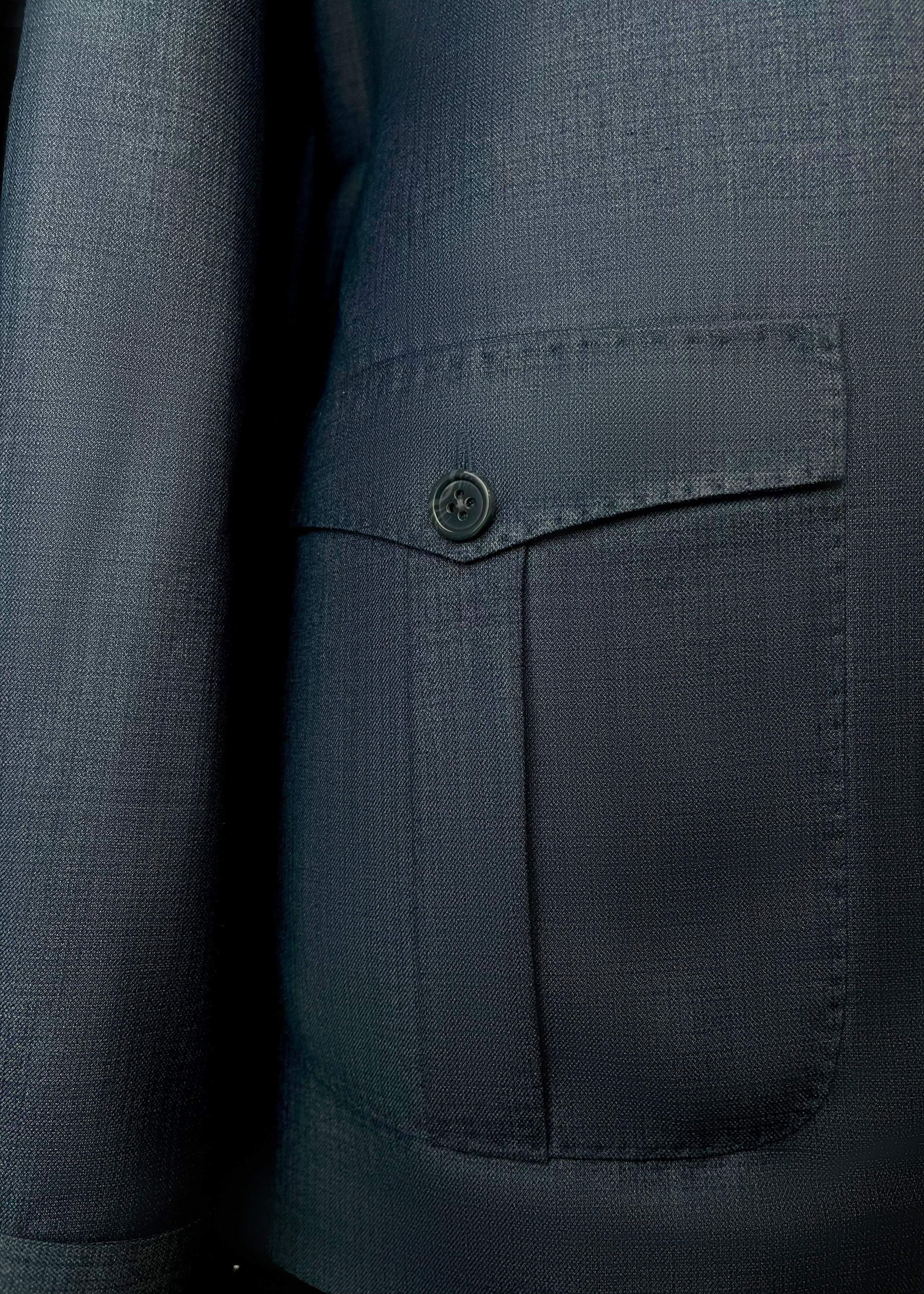 Midnight Steel Bespoke Safari Suit