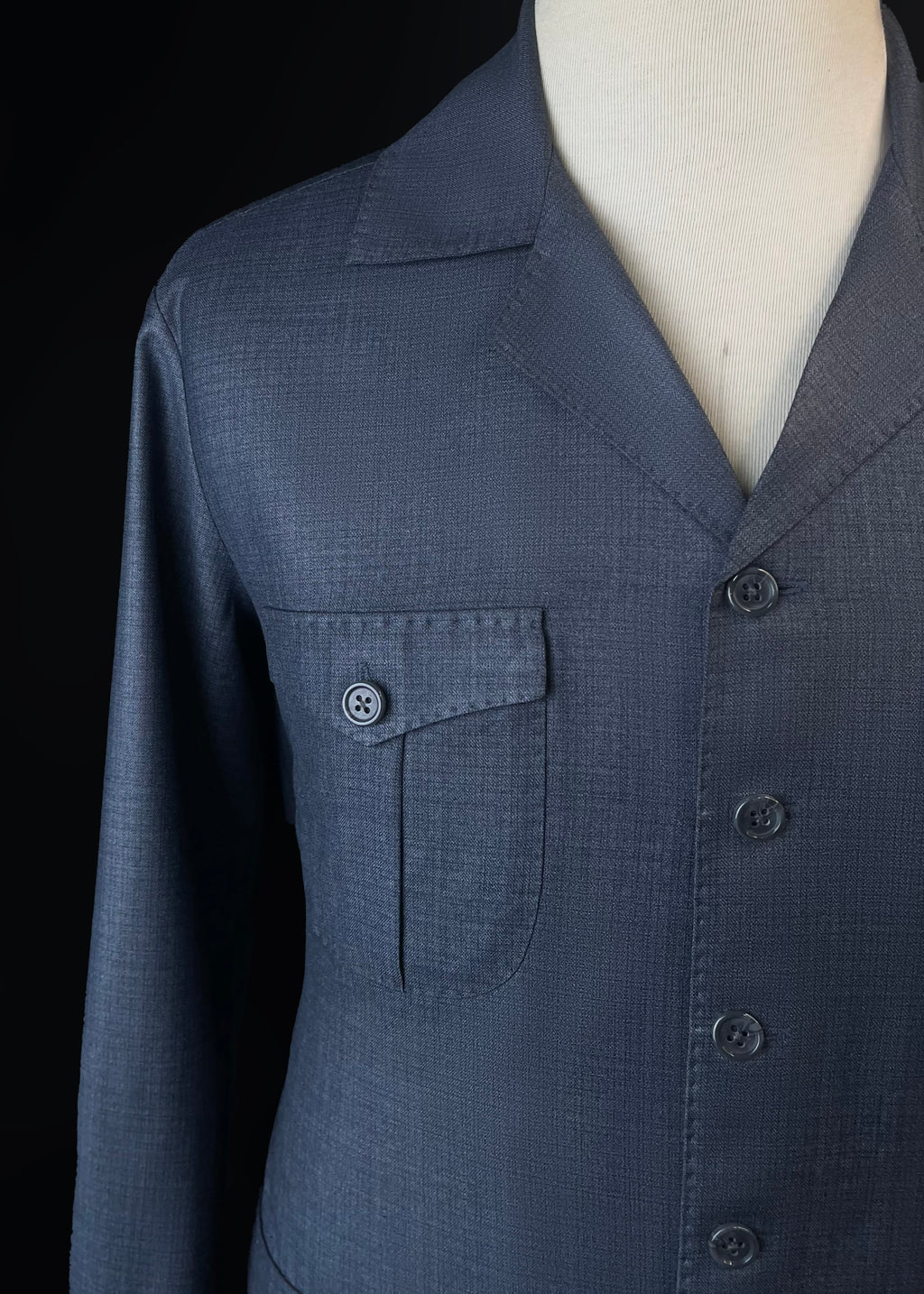 Midnight Steel Bespoke Safari Suit