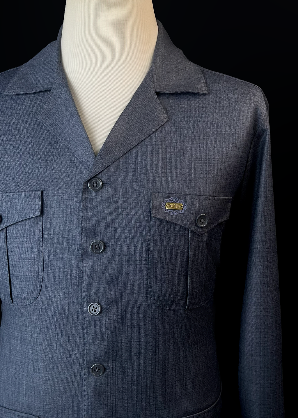 Midnight Steel Bespoke Safari Suit