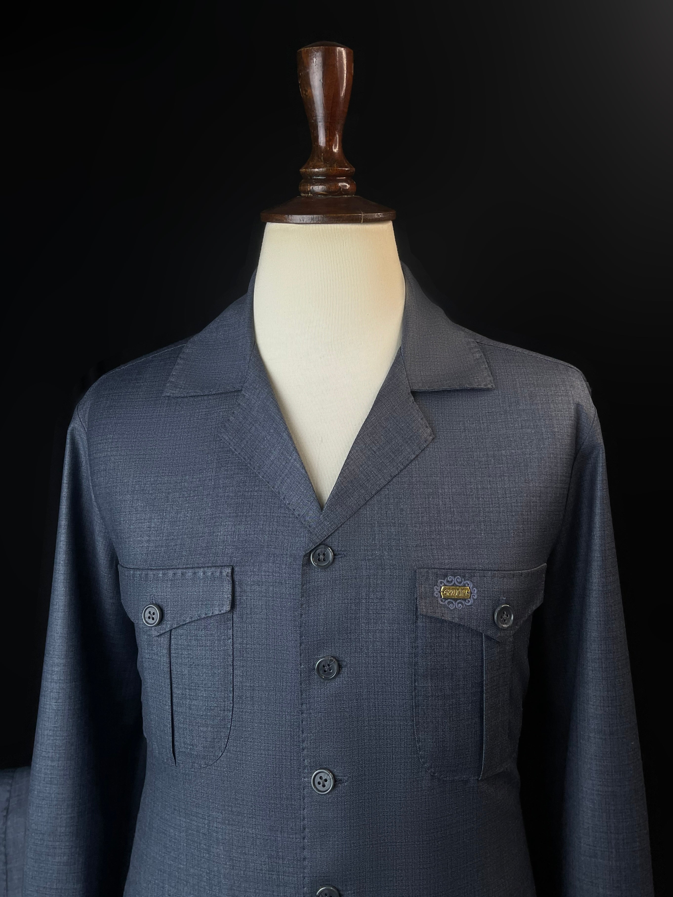 Midnight Steel Bespoke Safari Suit