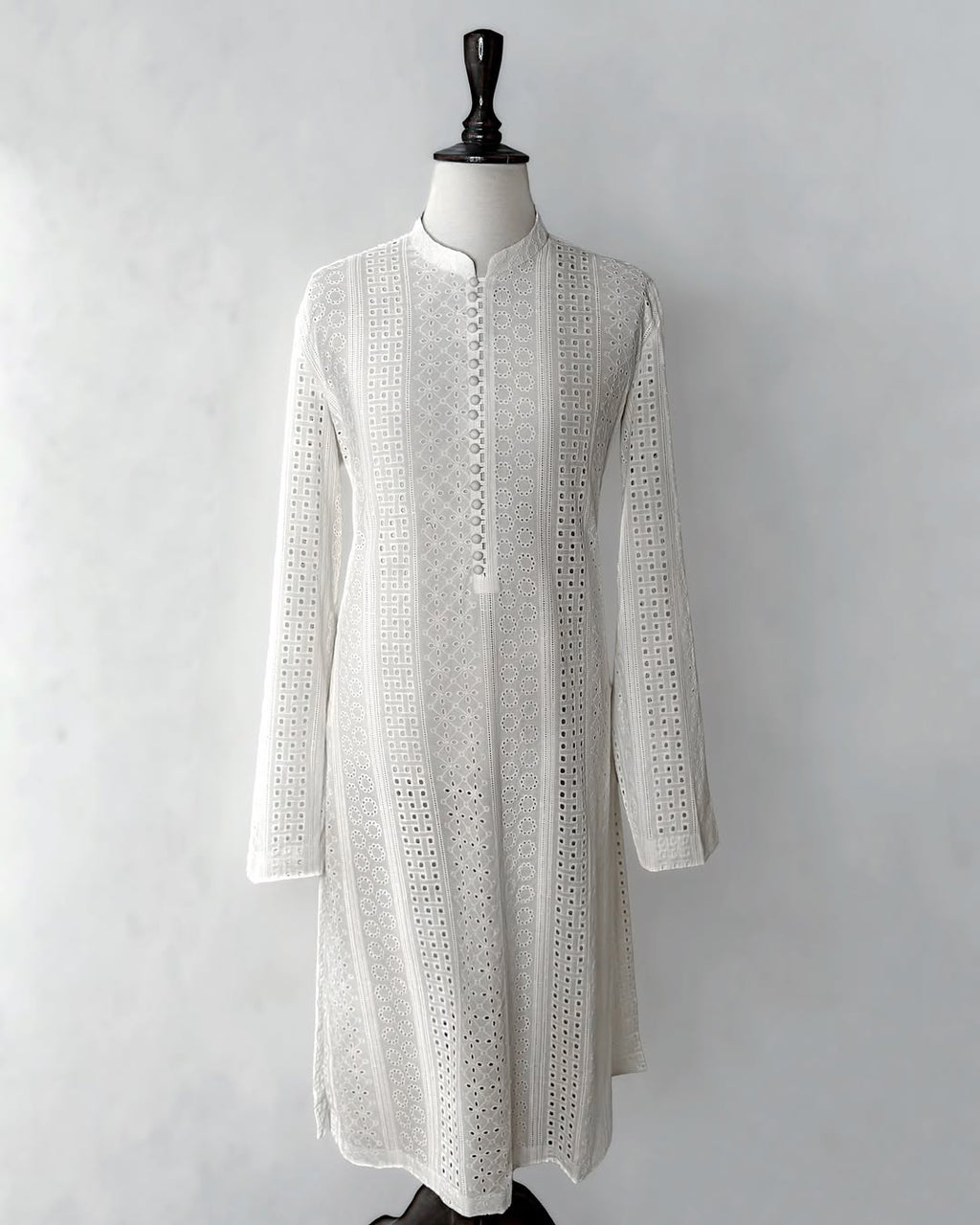 White 3 Piece Shalwar Kameez with Waistcoat & Khussa