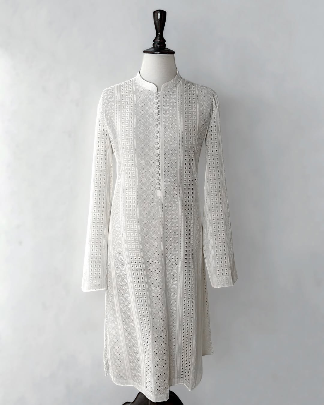 White 3 Piece Shalwar Kameez with Waistcoat & Khussa