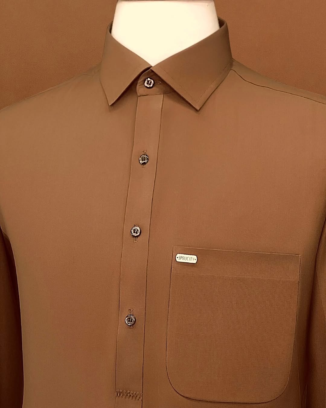Deep Tan Shalwar Kameez - Sprucity
