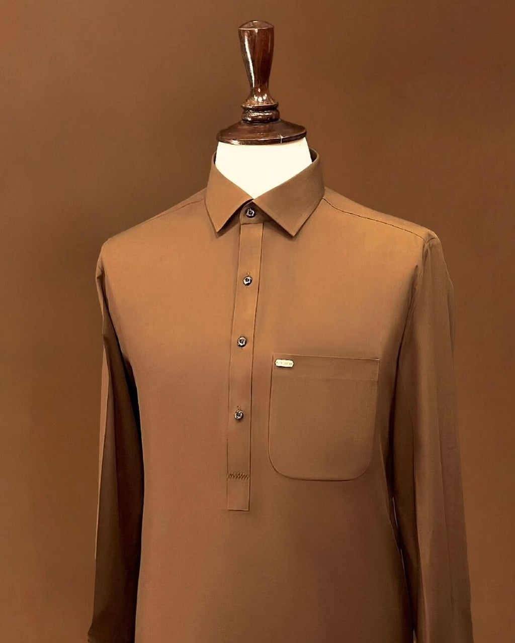 Deep Tan Shalwar Kameez - Sprucity