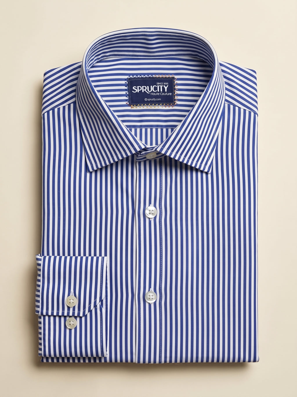 Royal Blue & White Striped Shirt