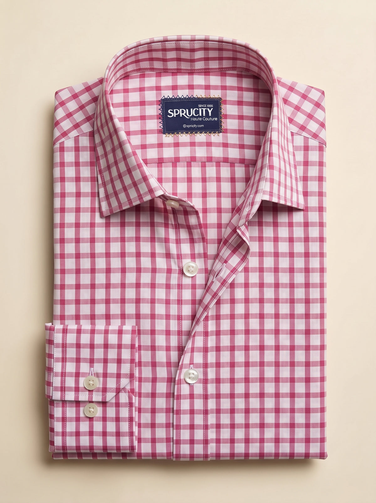 Rose Pink & White Check Shirt