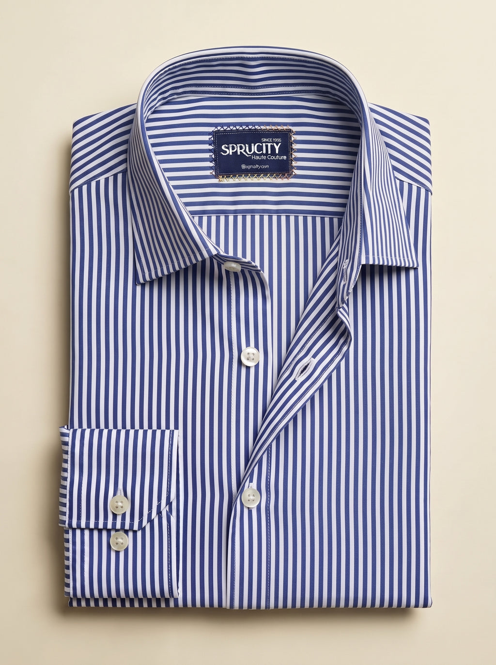 Royal Blue & White Striped Shirt