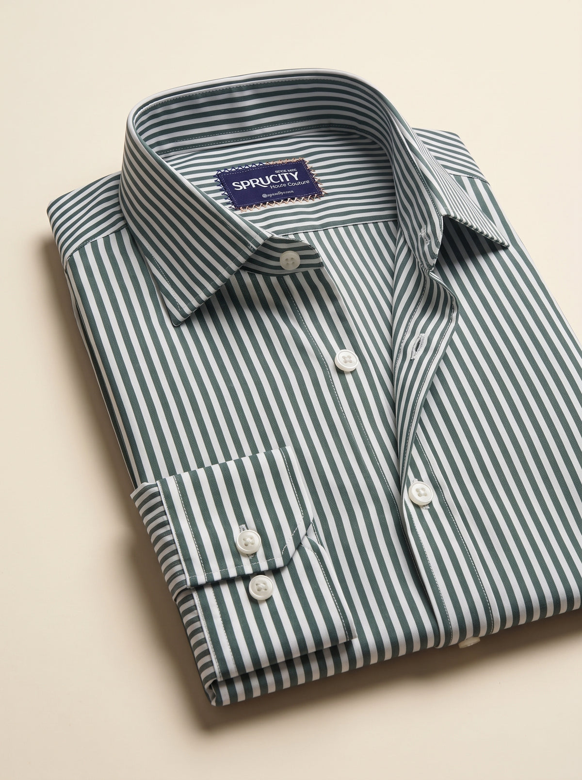 Green & White Stripe Shirt