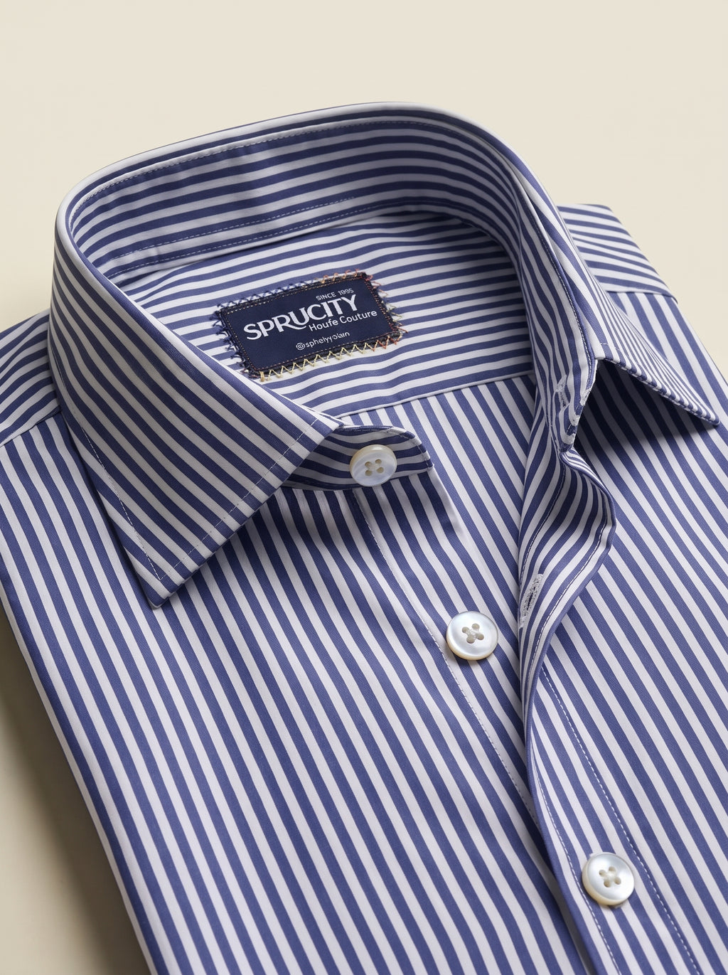 Royal Blue & White Striped Shirt