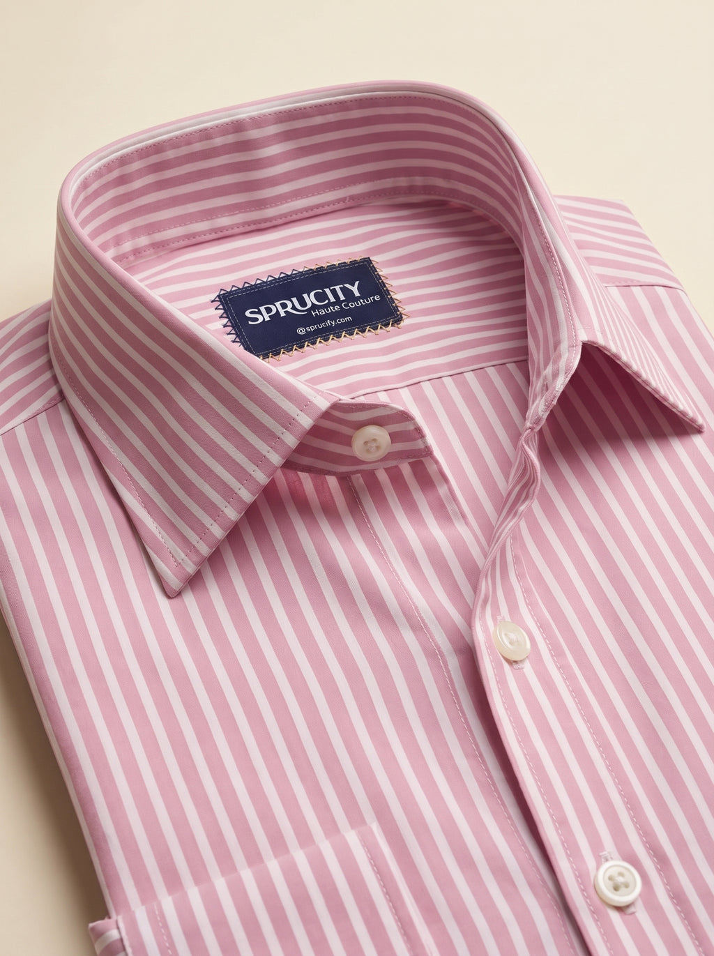 Blush Pink & White Striped Shirt