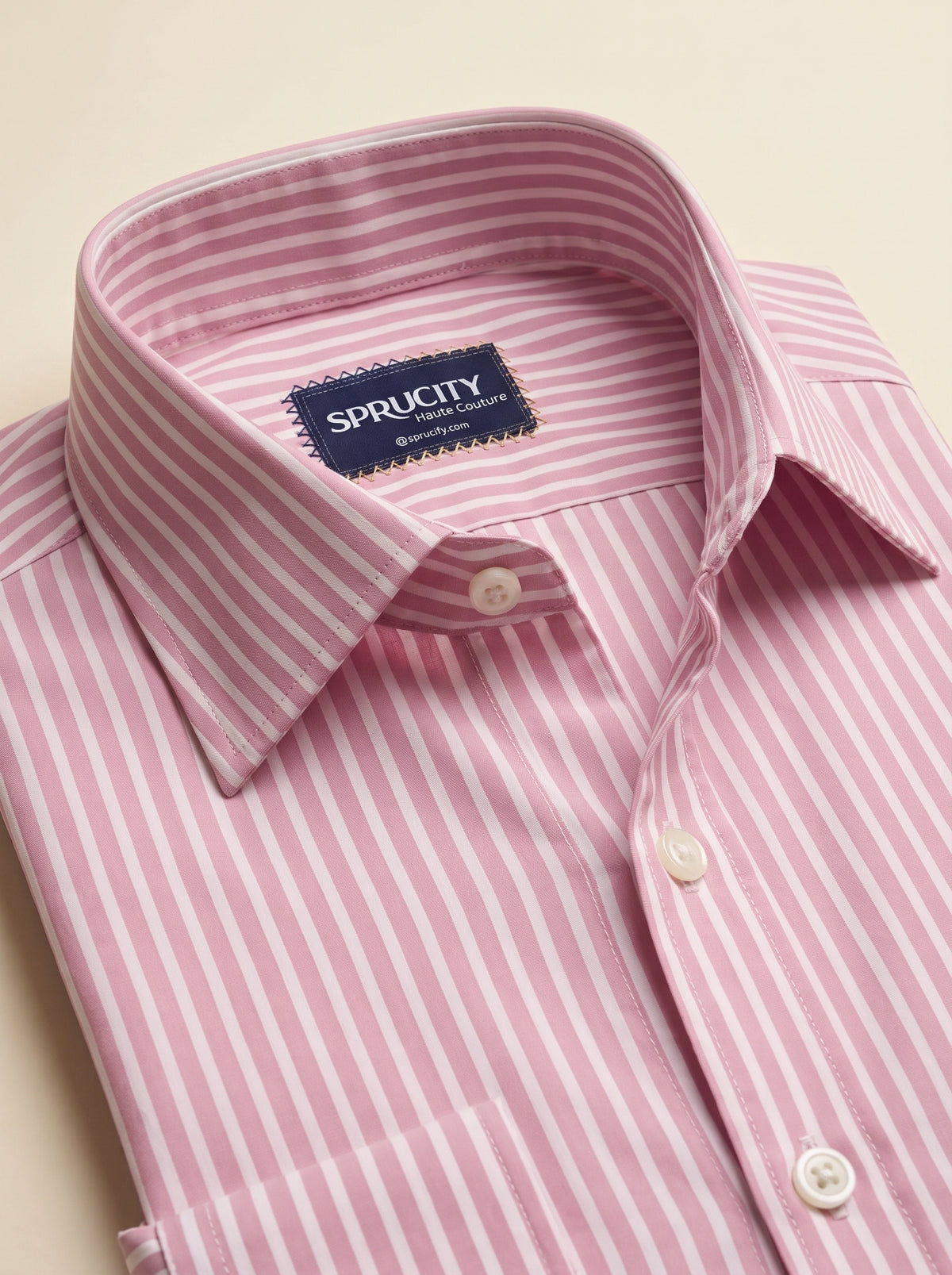 Blush Pink & White Striped Shirt